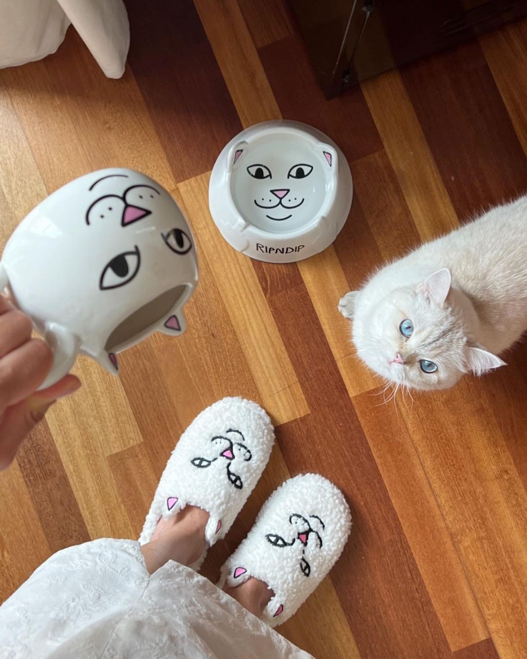 RIPNDIP Lord Nermal White Slippers