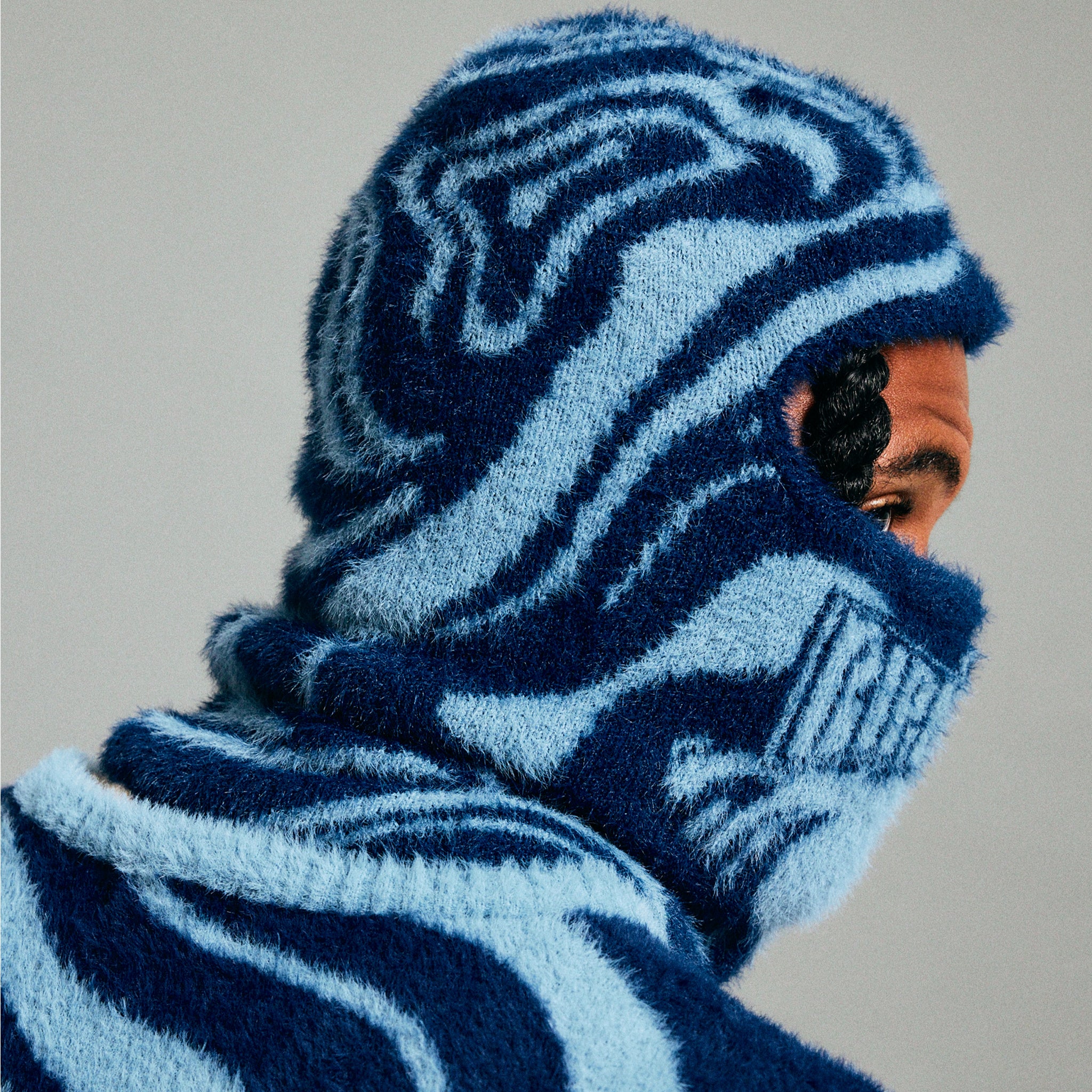 RIPNDIP Psychedelic Faux Mohair Balaclava (Dark Slate)