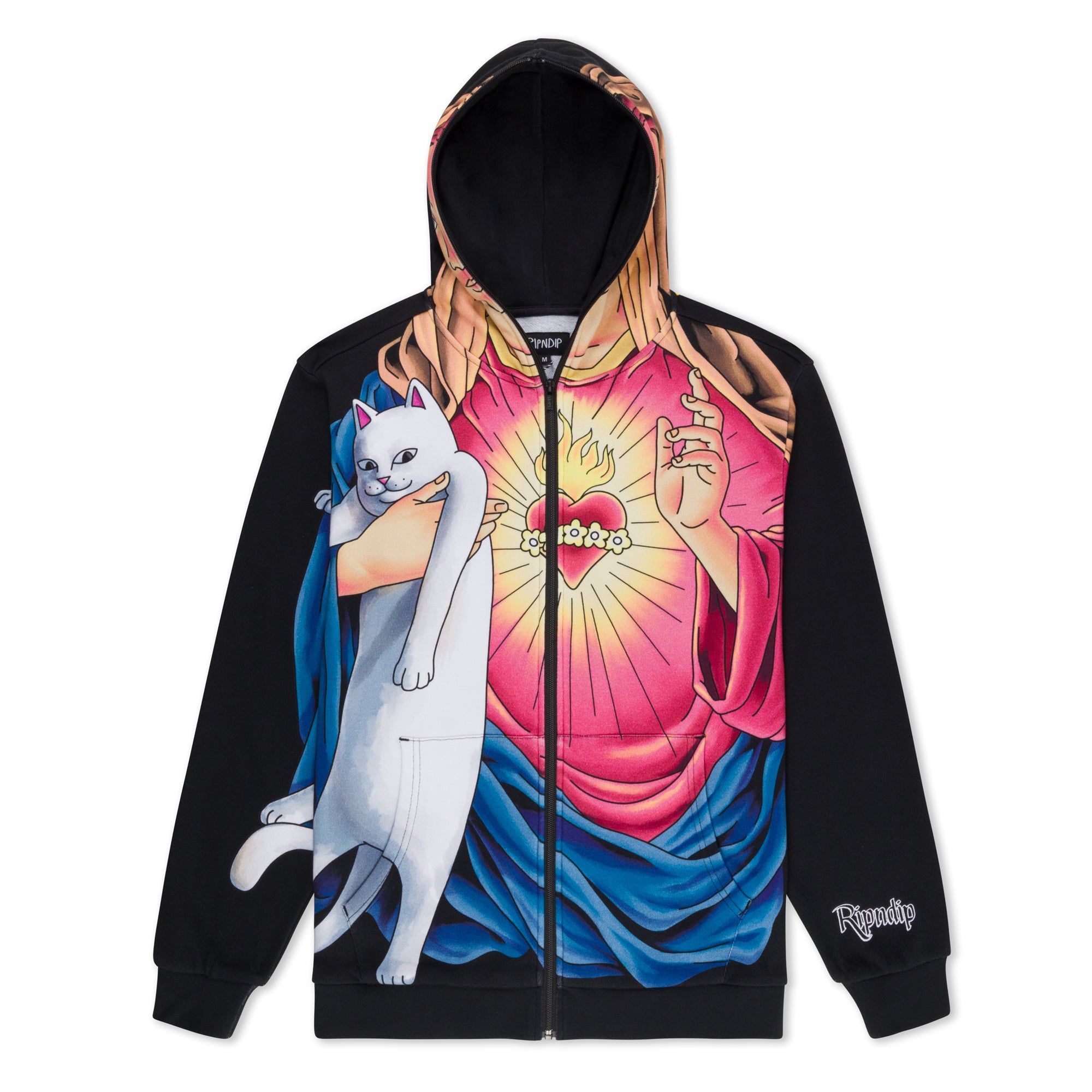 RIPNDIP Mother Mary Full Zip Hoodie (Black)