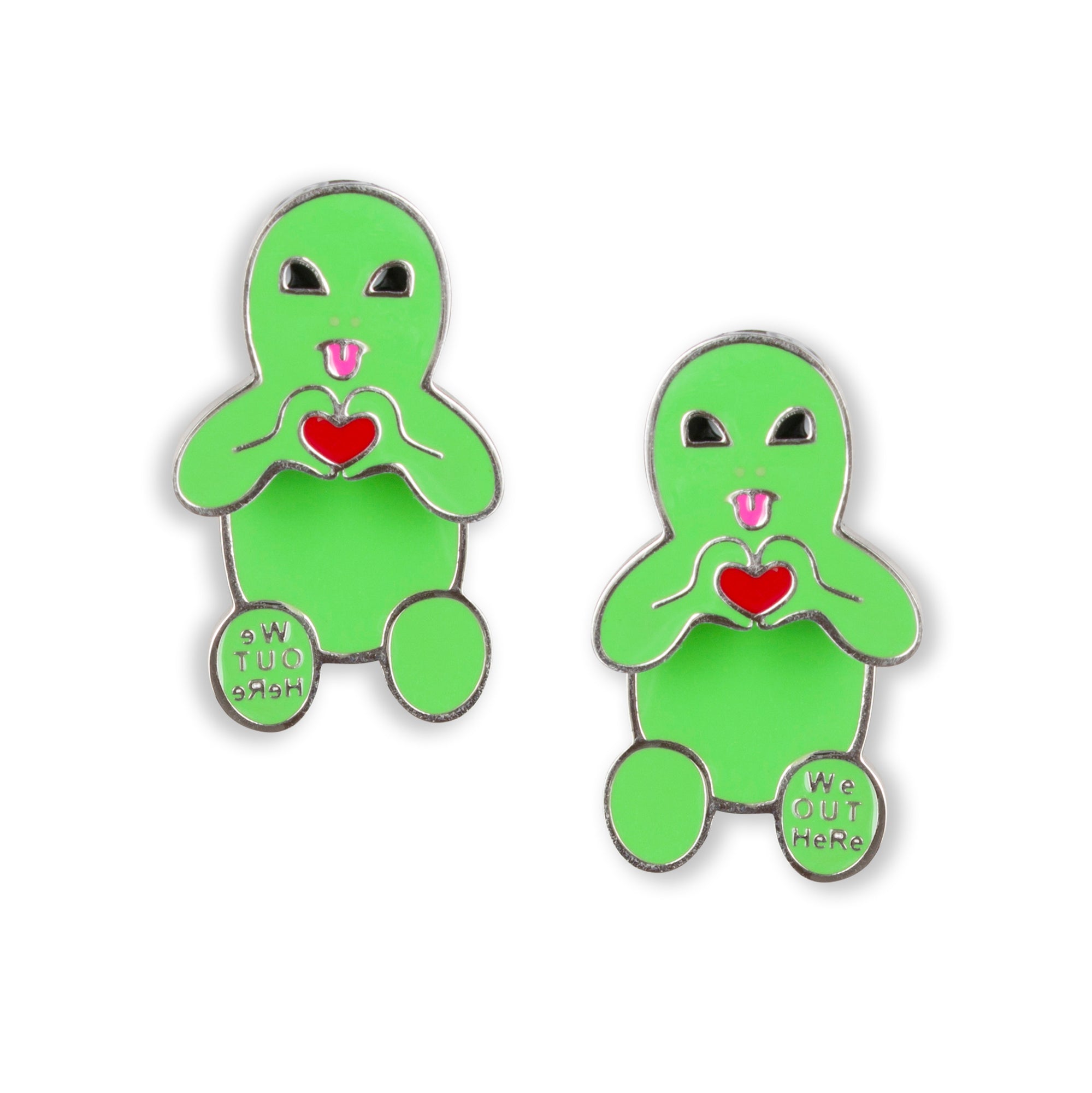 RIPNDIP Alien Loves Earring Set (Green)