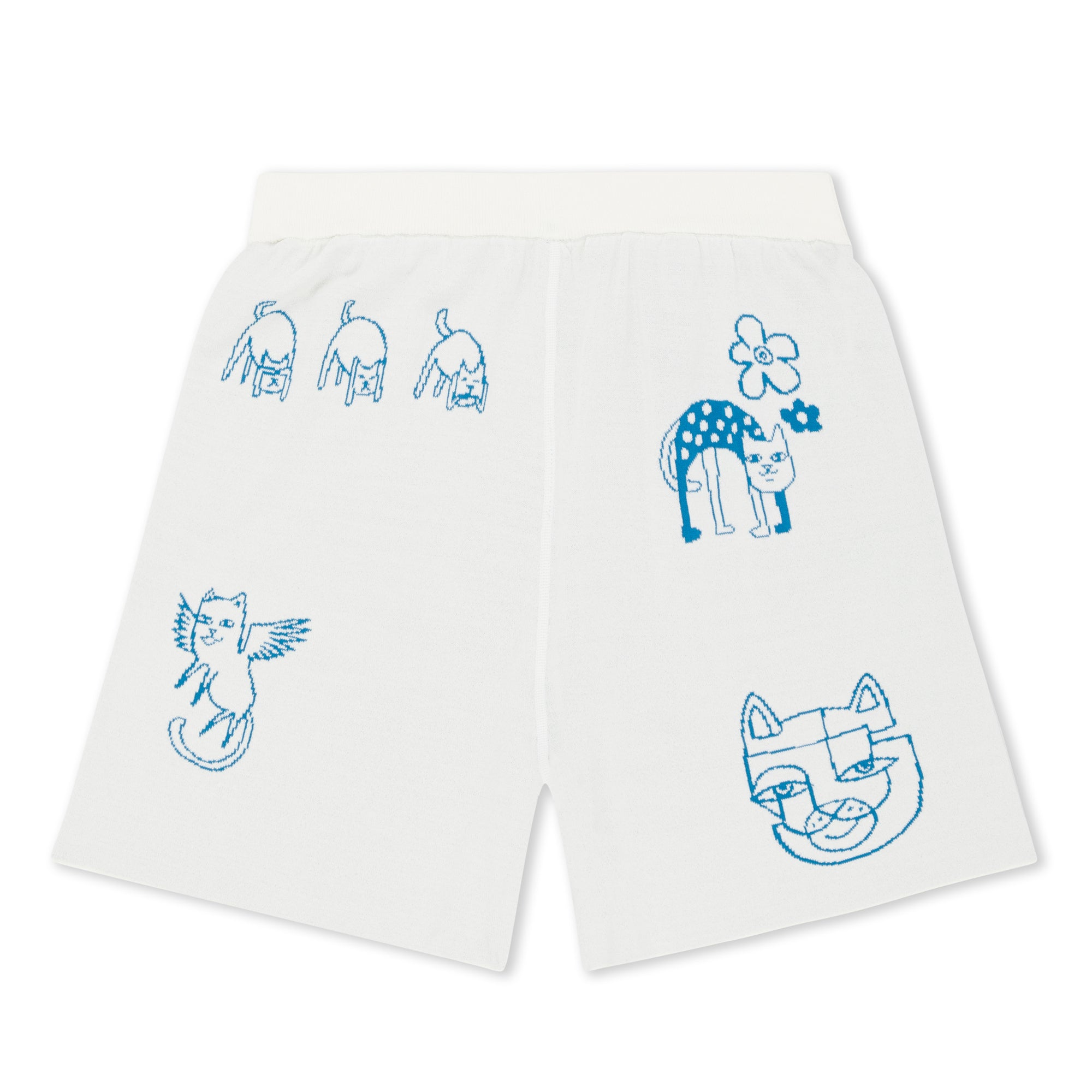 RIPNDIP Blonded Knit Reversible Womens Shorts (Off White)