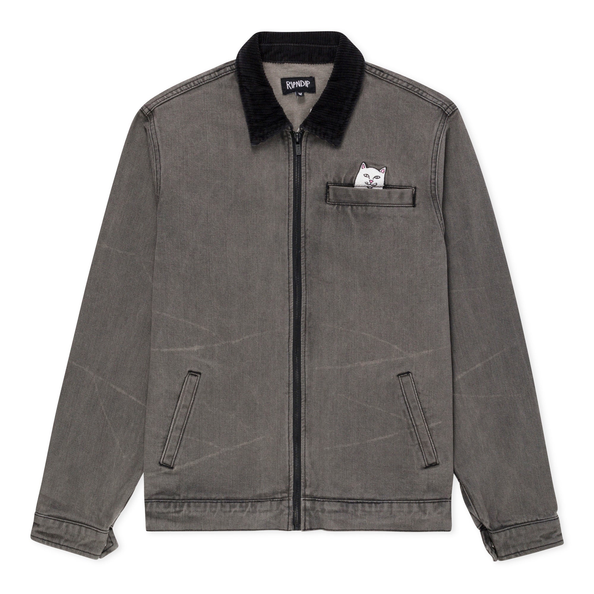 RIPNDIP Los Feliz Denim Work Jacket (Charcoal Stone Wash)