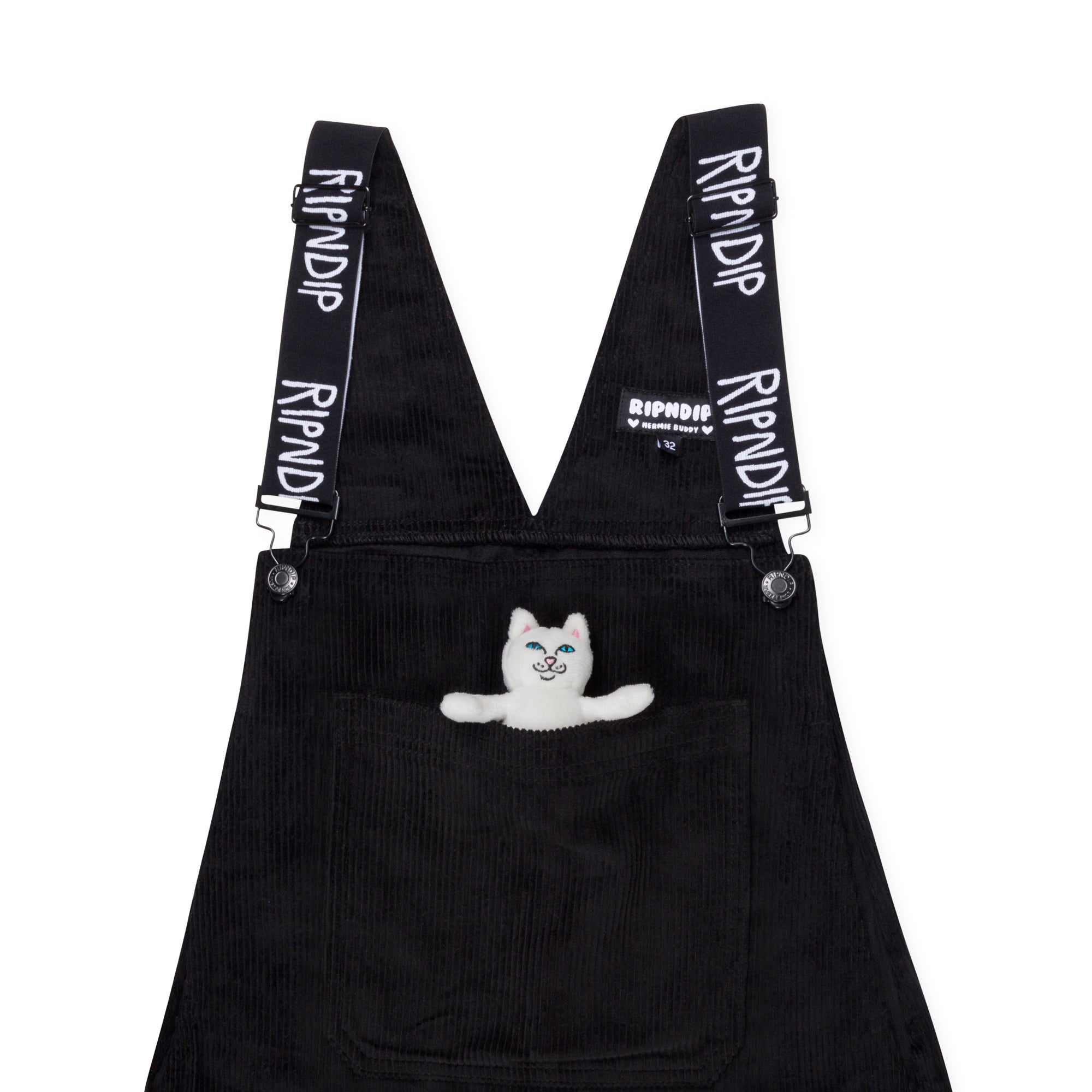 RIPNDIP Nermy Buddy Corduroy Overalls (Black)