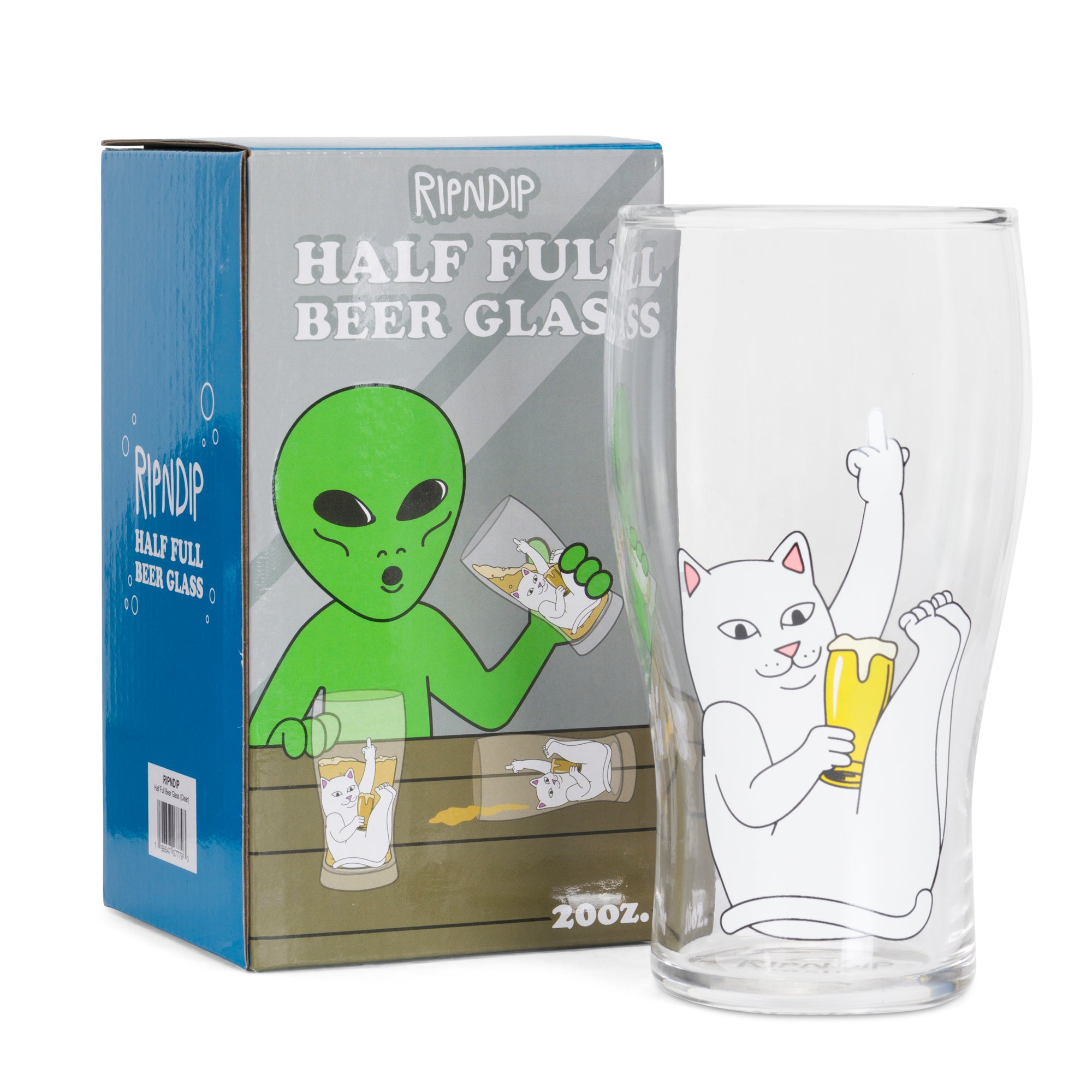 RIPNDIP Half Full Beer Glass (Clear)