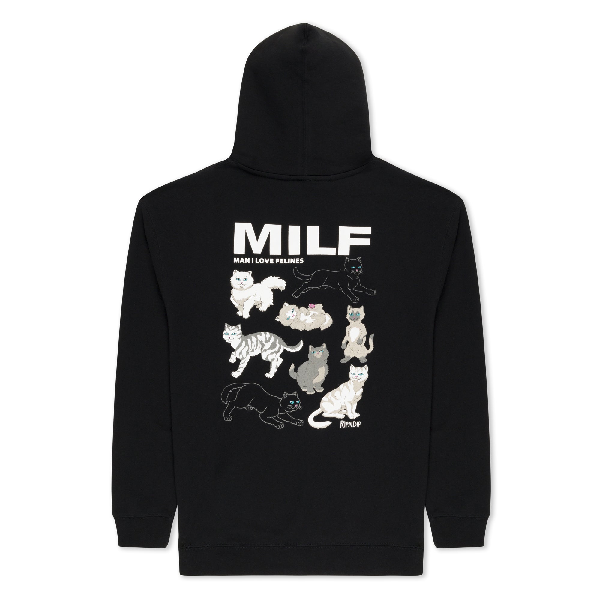 Man I Love Felines Hoodie Black RIPNDIP