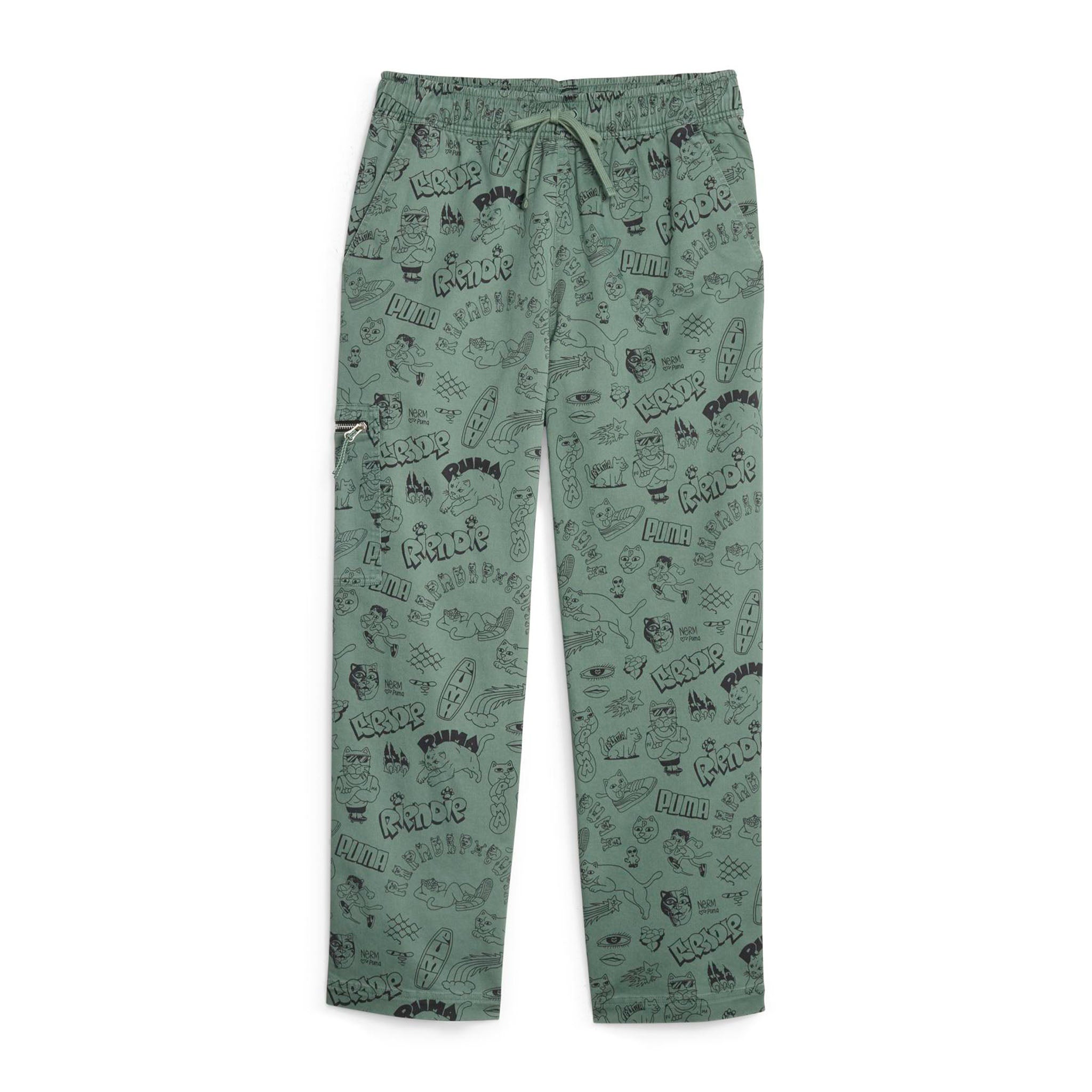 RIPNDIP PUMA X RIPNDIP AOP Twill Pants (Eucalyptus)