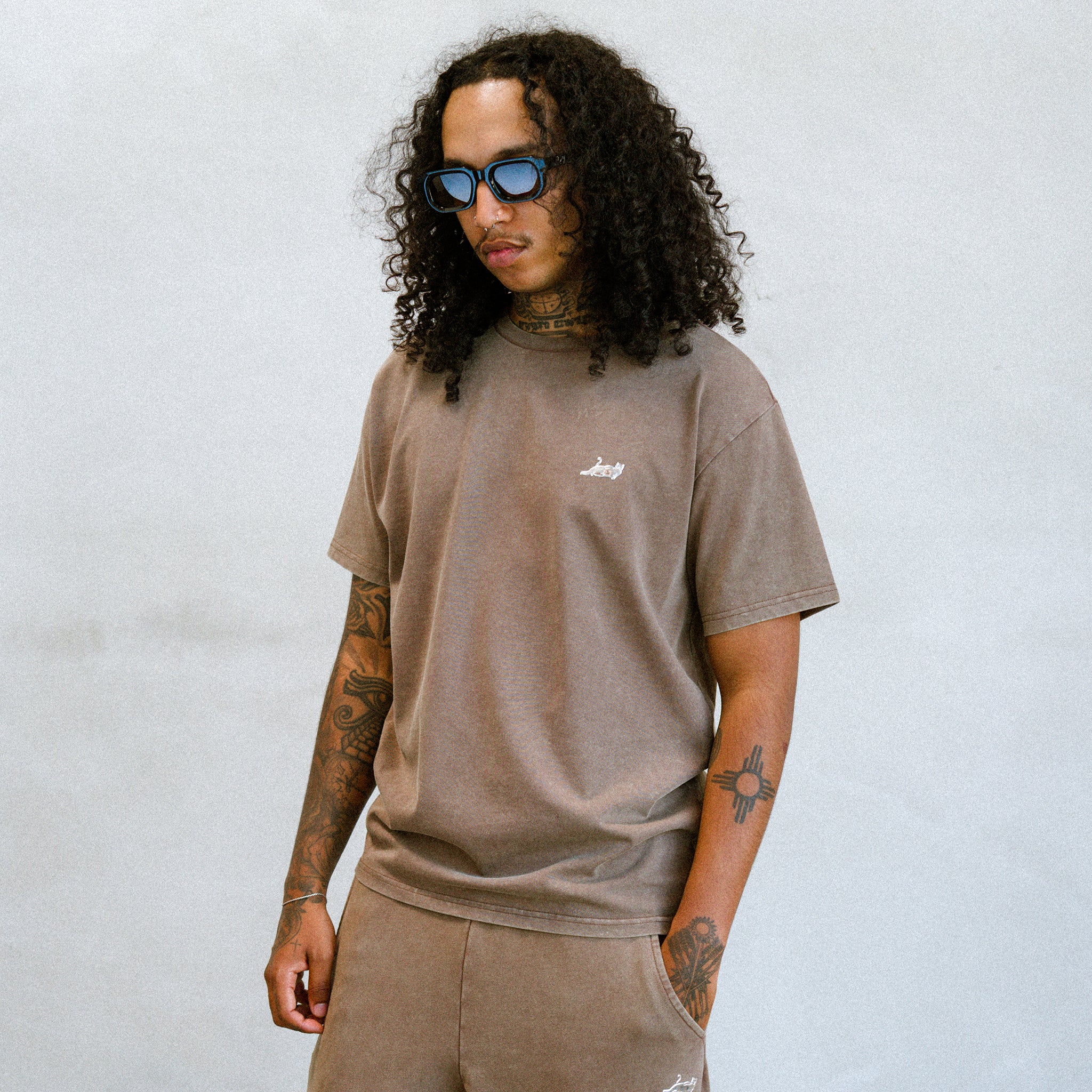 RIPNDIP Castanza Short Sleeve Tee (Brown Vintage Wash)