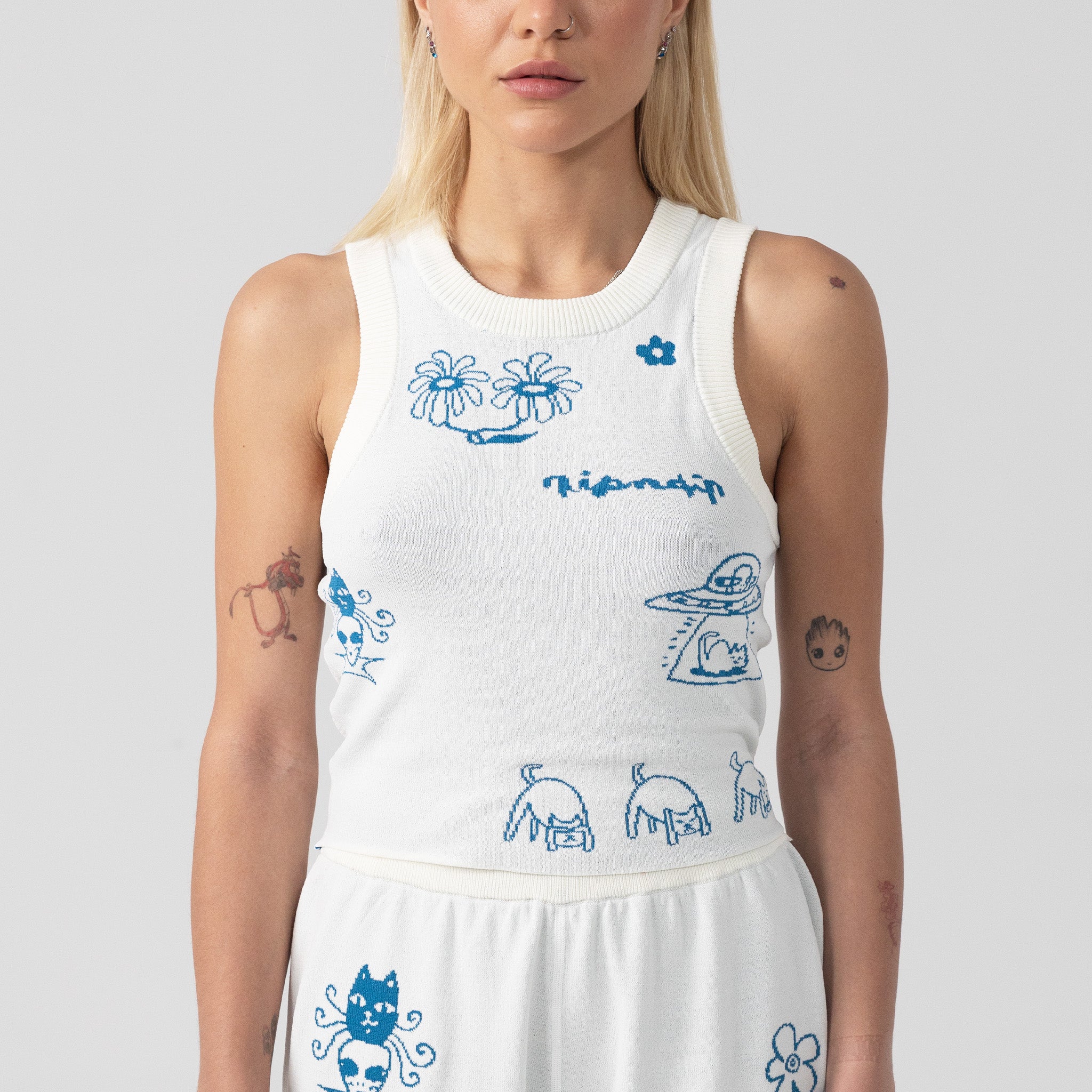RIPNDIP Blonded Reversible Knit Tank Top (Off White)