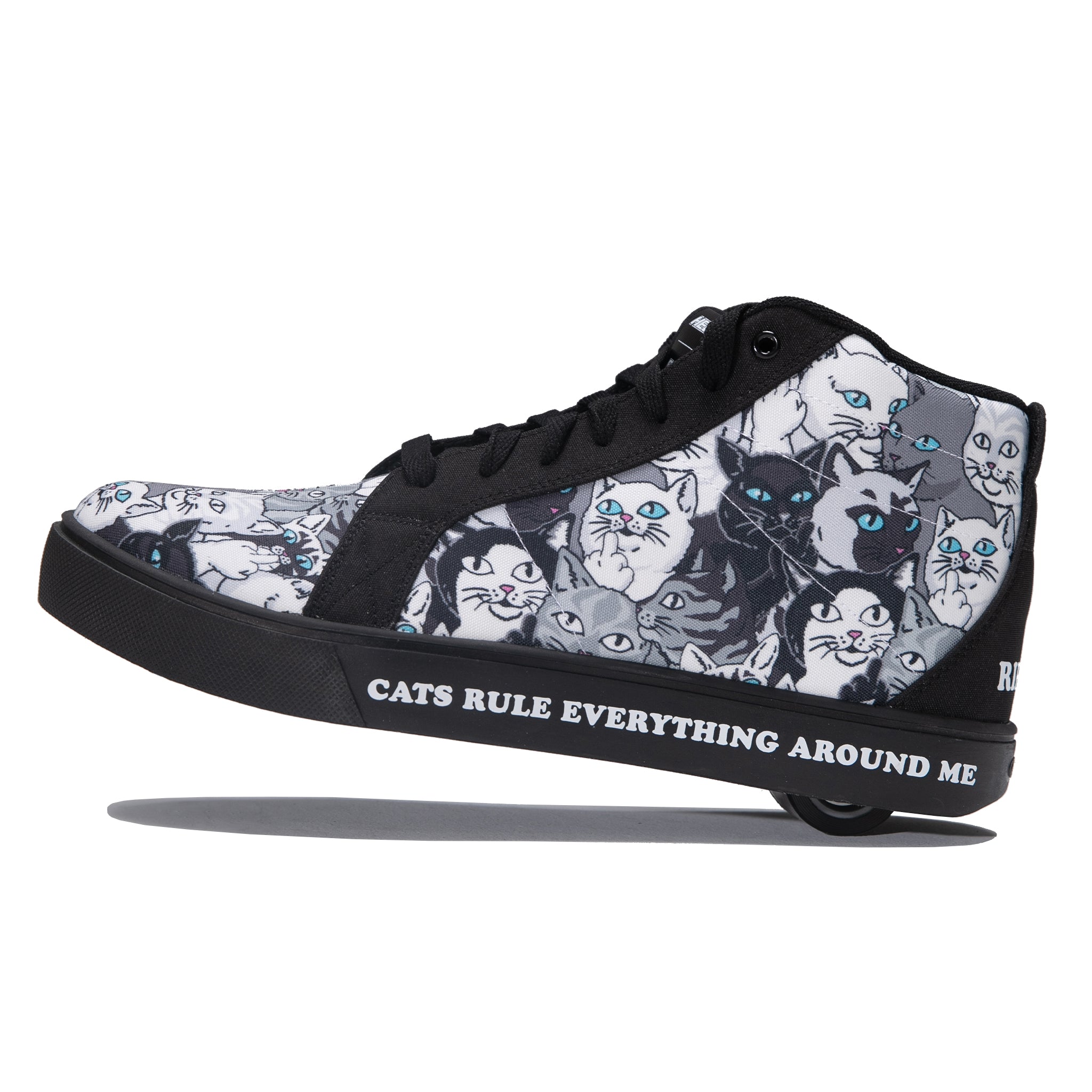Racer Mid Heelys Mid Shoes Black White RIPNDIP
