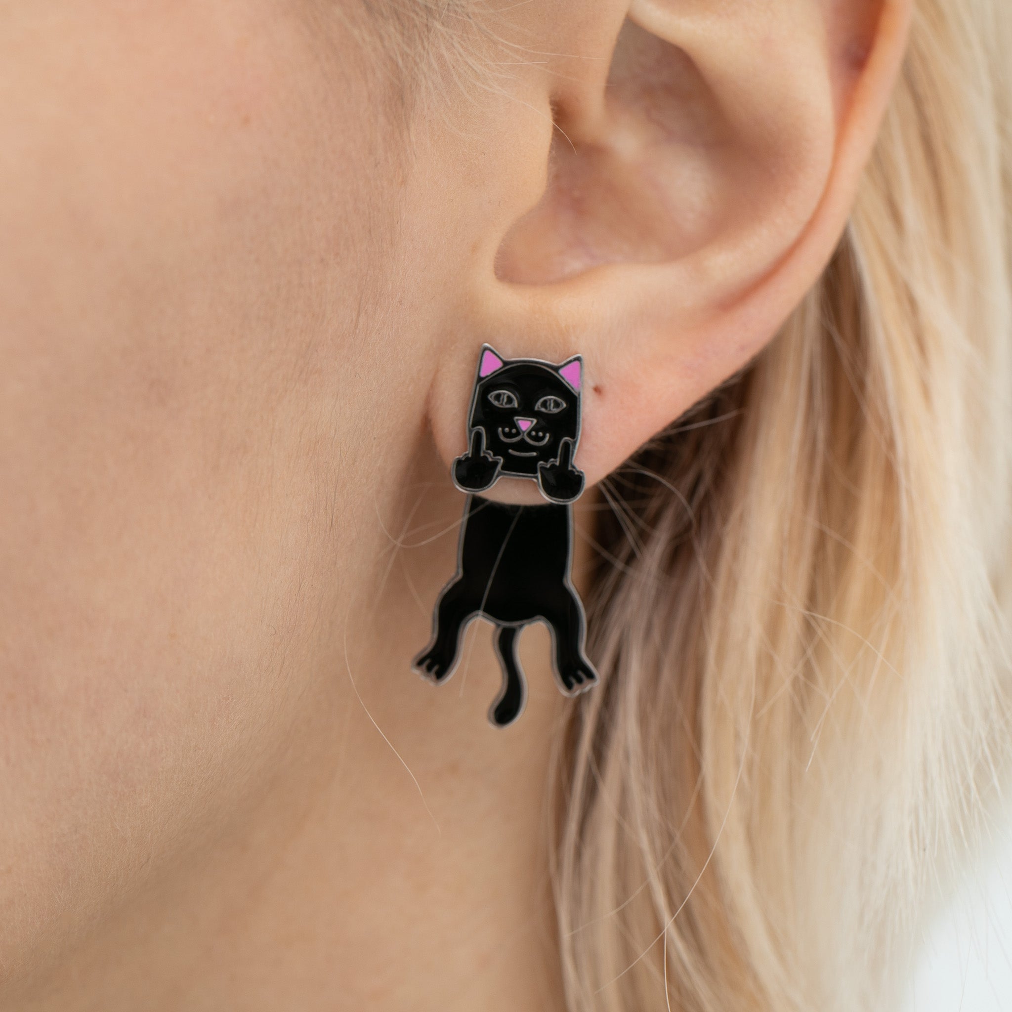 RIPNDIP Naughty Jerm Earrings (Black)