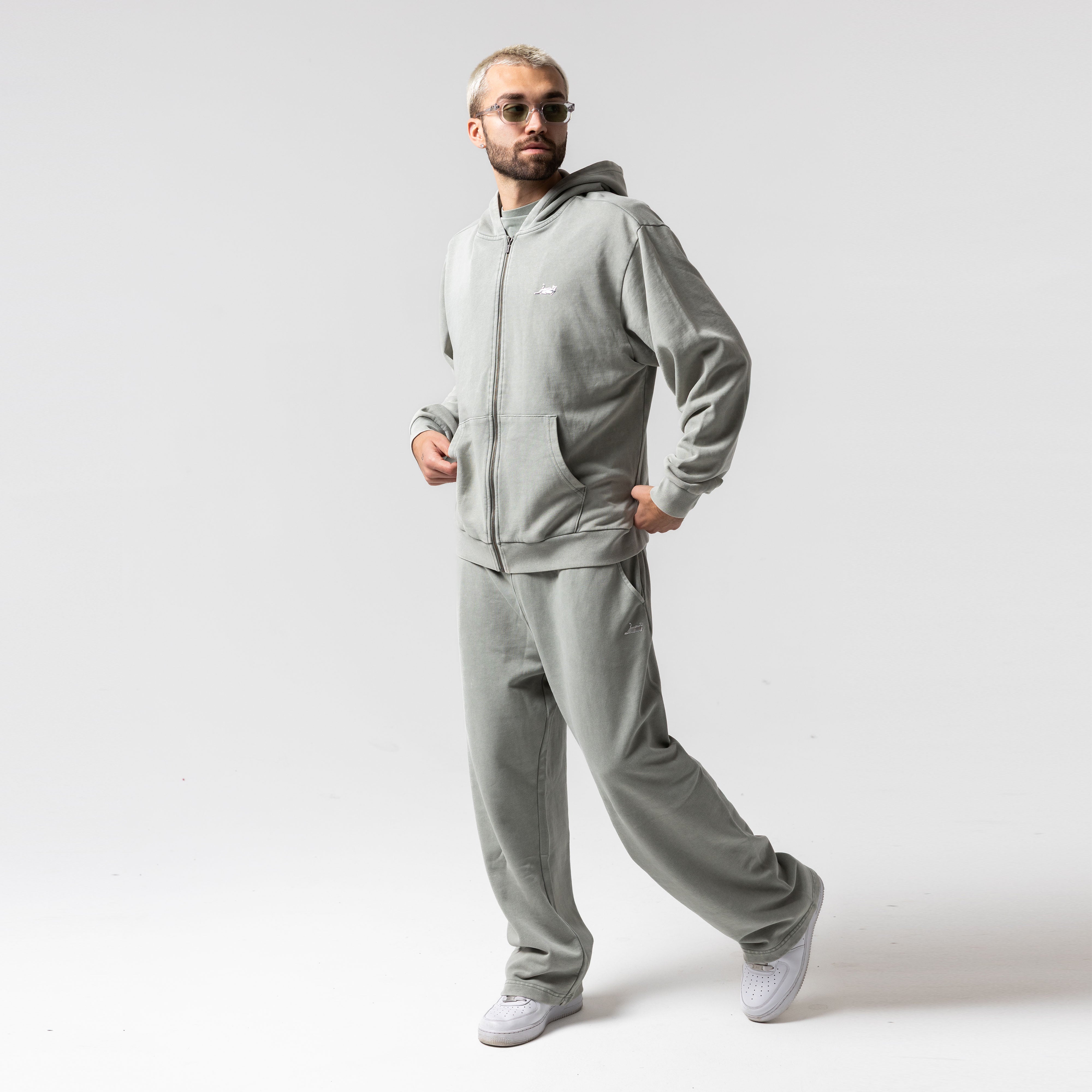 RIPNDIP Castanza Zip Up Hoodie (Sage Vintage Wash)