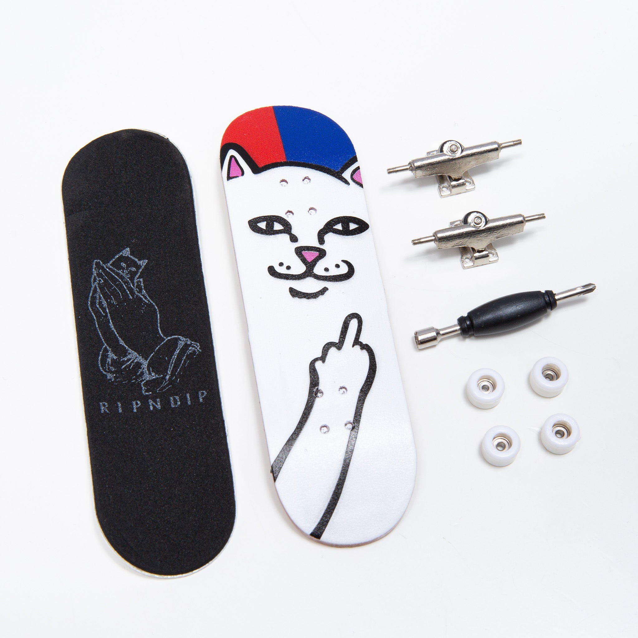 RIPNDIP Lord Nermal Mini Skateboard (Red/Blue)