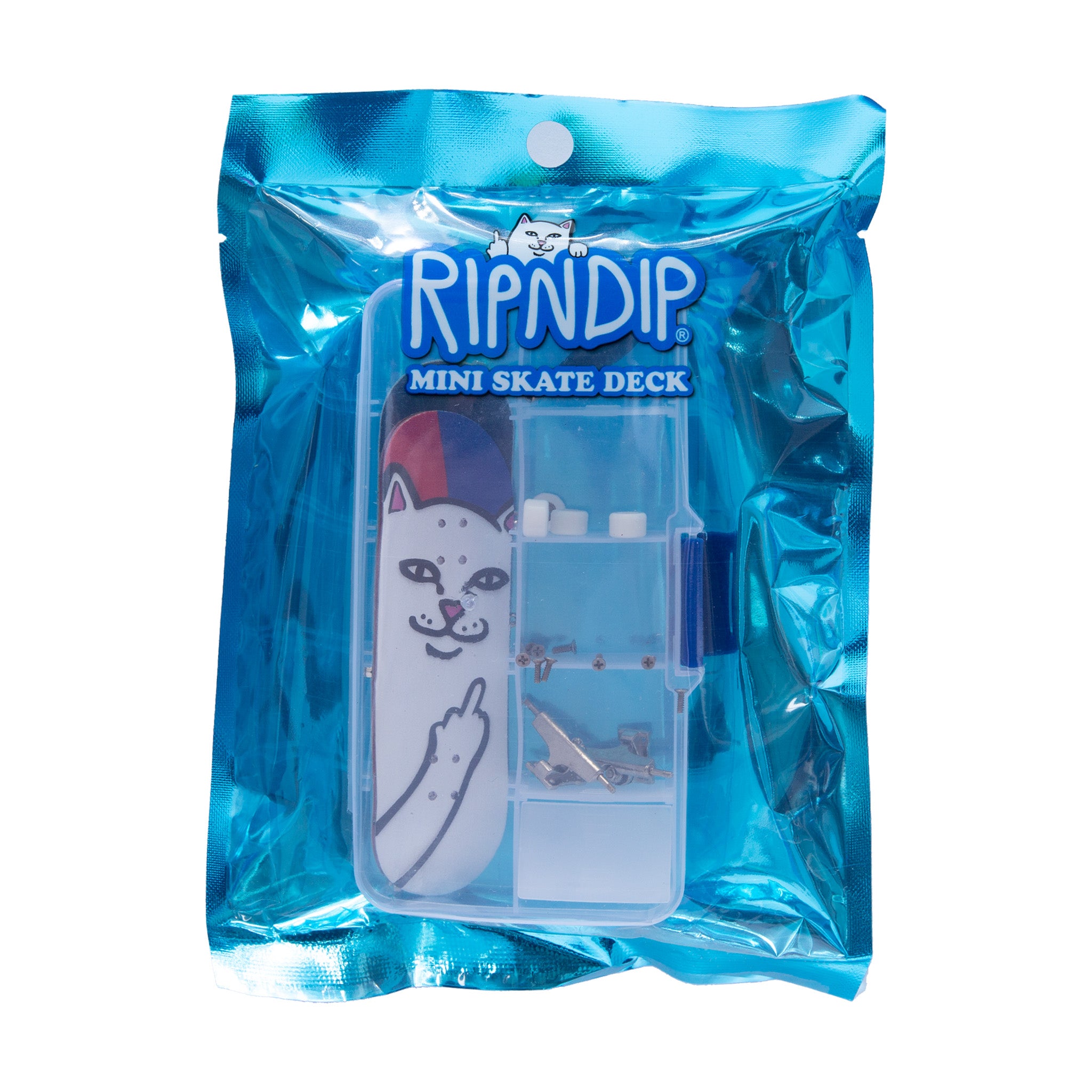 RIPNDIP Lord Nermal Mini Skateboard (Red/Blue)