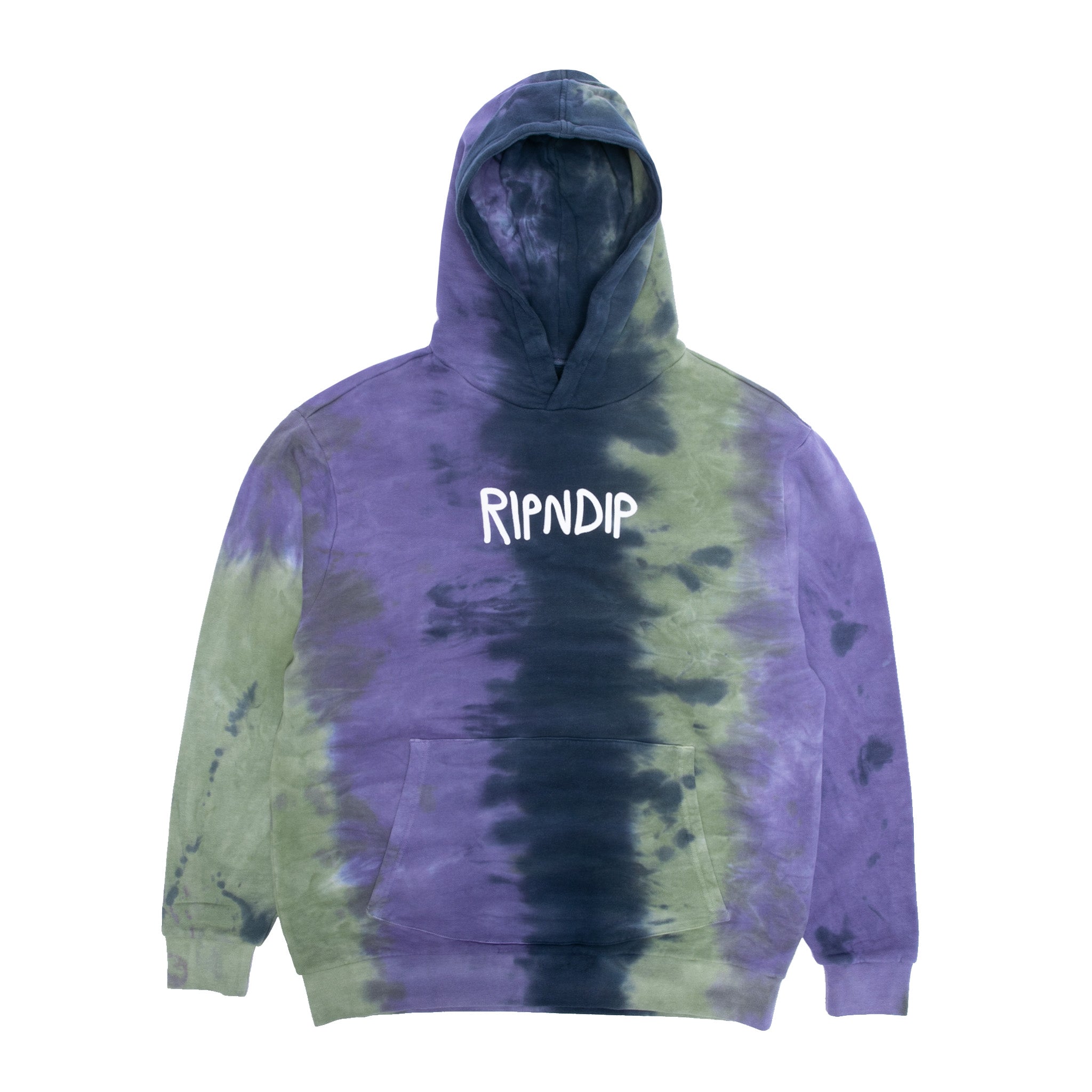 RIPNDIP Ripndip Rubber Logo Hoodie (Sage/Slate Tie Dye)