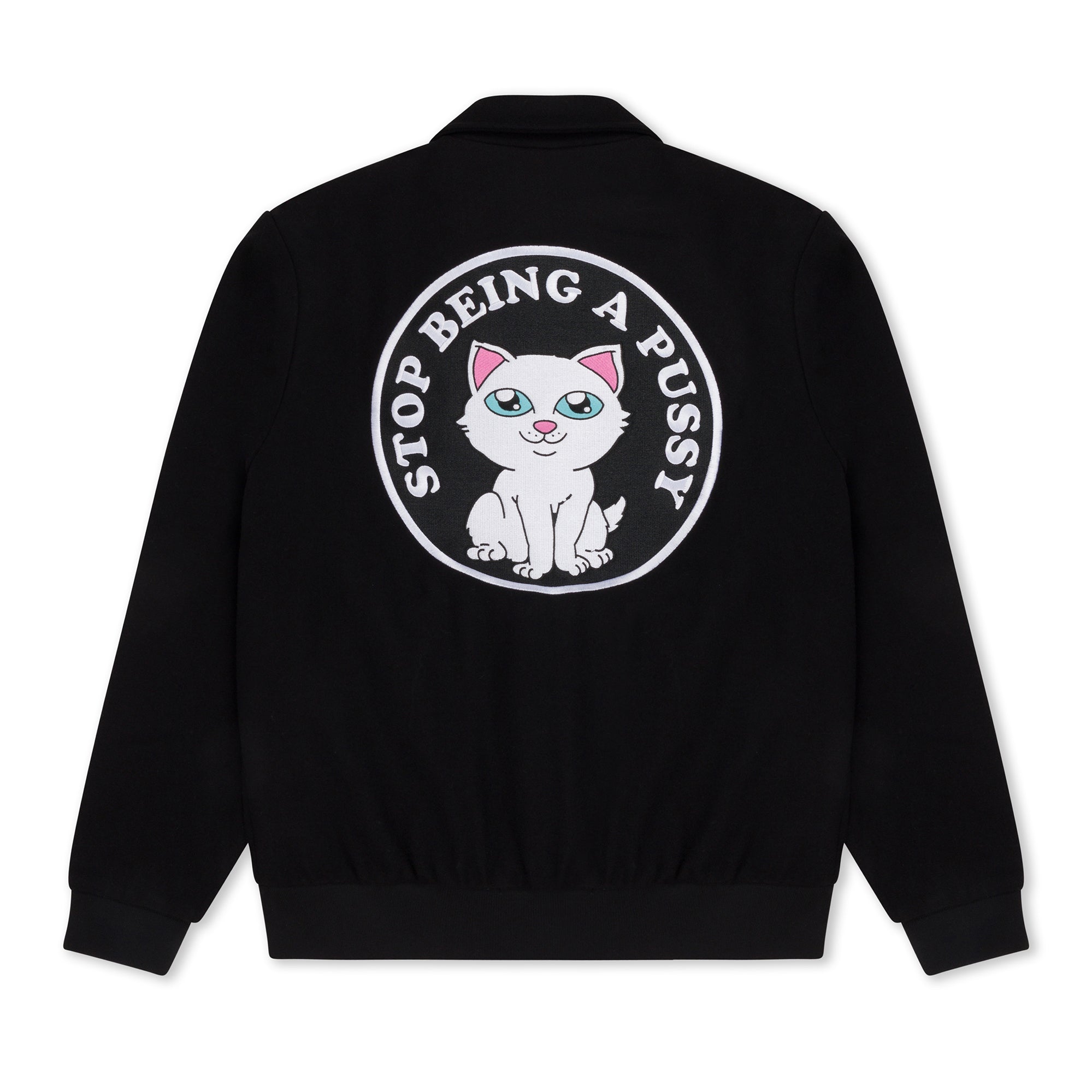 RipNDip Stop Being A Pussy Varsity Jacket (Black)