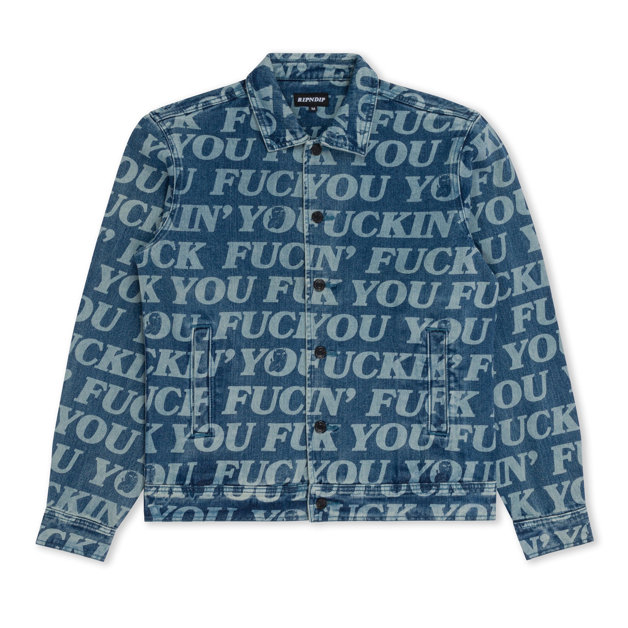 RipNDip Fuckin Fuck Denim Jacket (Medium Washed)