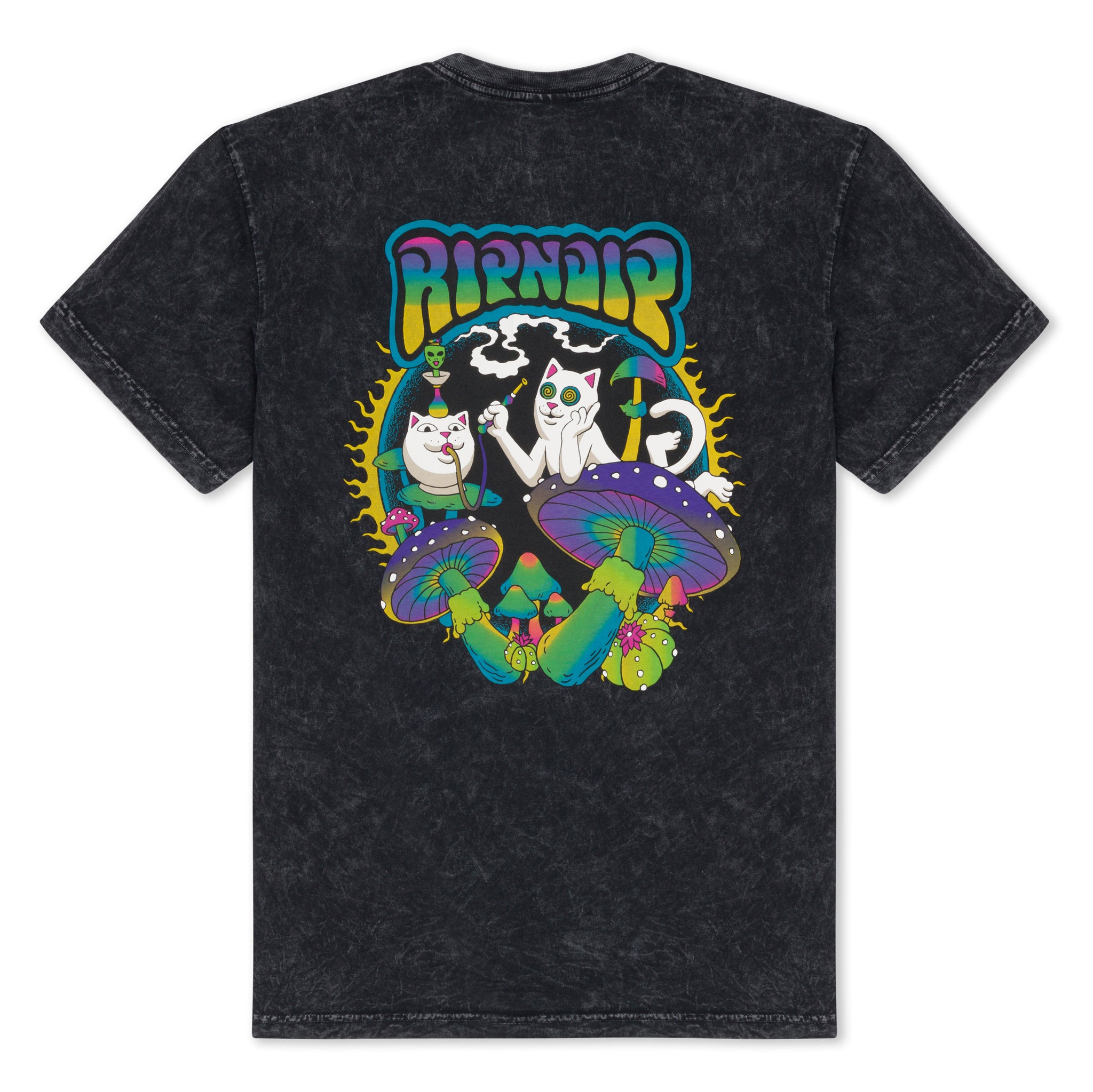 RipNDip Psychedelic Garden Tee (Black Mineral Wash)