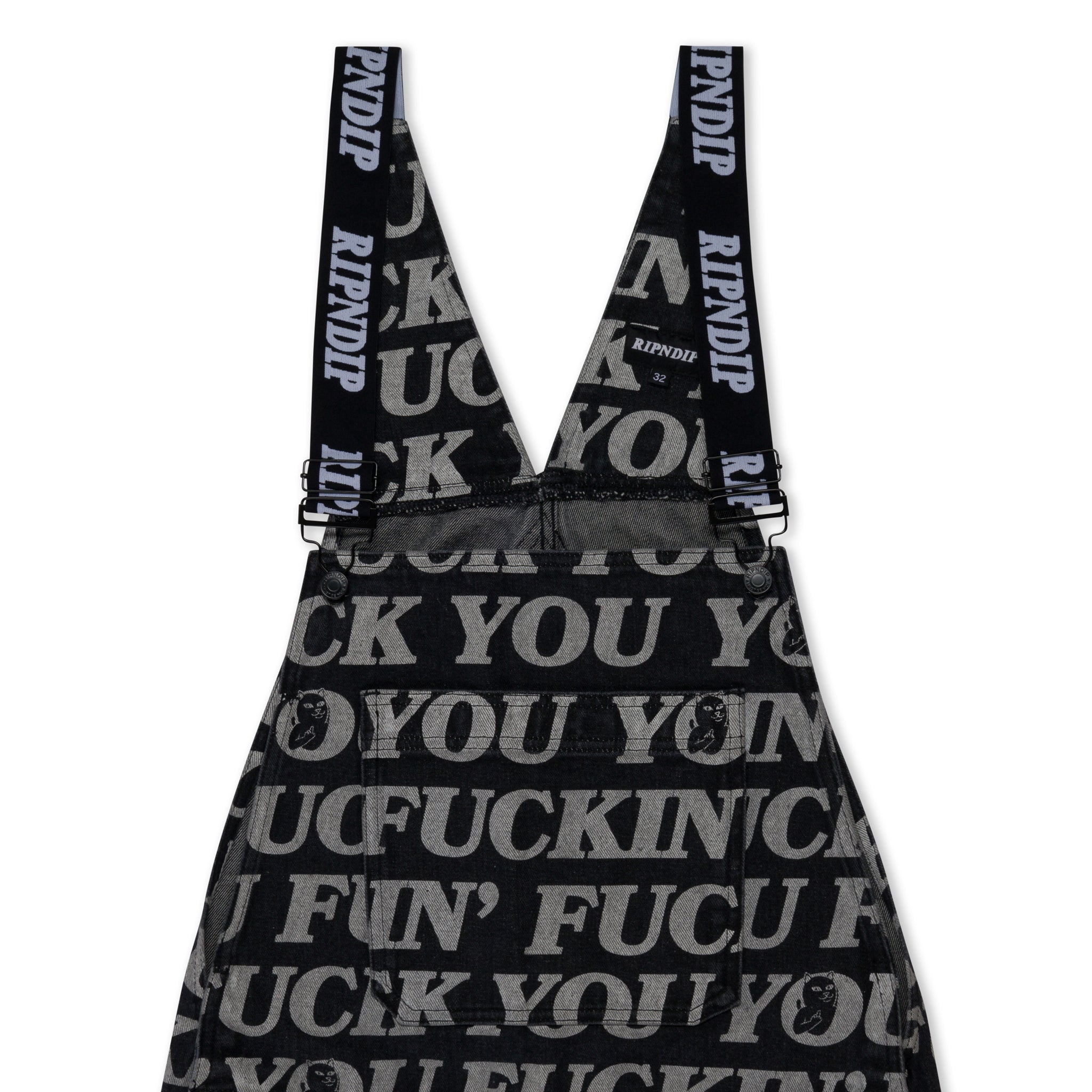 RIPNDIP Fuckin Fuck Denim Overalls (Black)