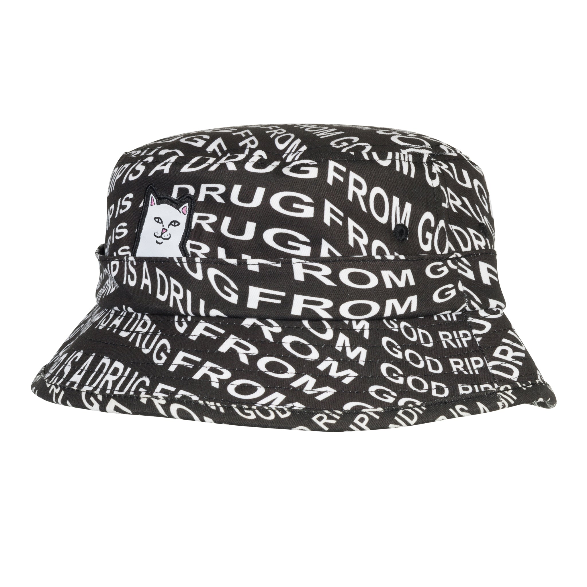 RIPNDIP Drug From God Lord Nermal Bucket Hat (Black)