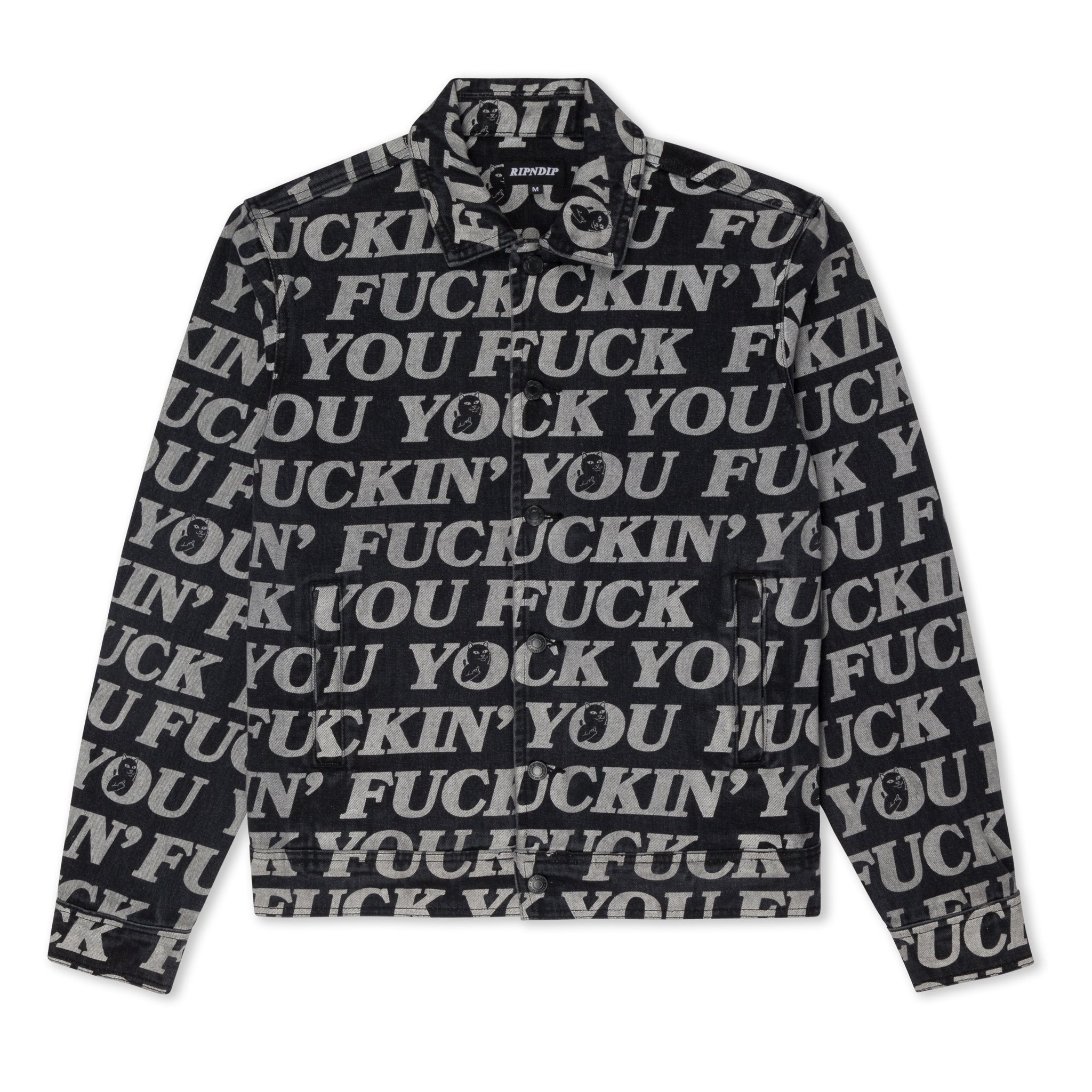 Fuckin Fuck Denim Jacket (Black) – RIPNDIP