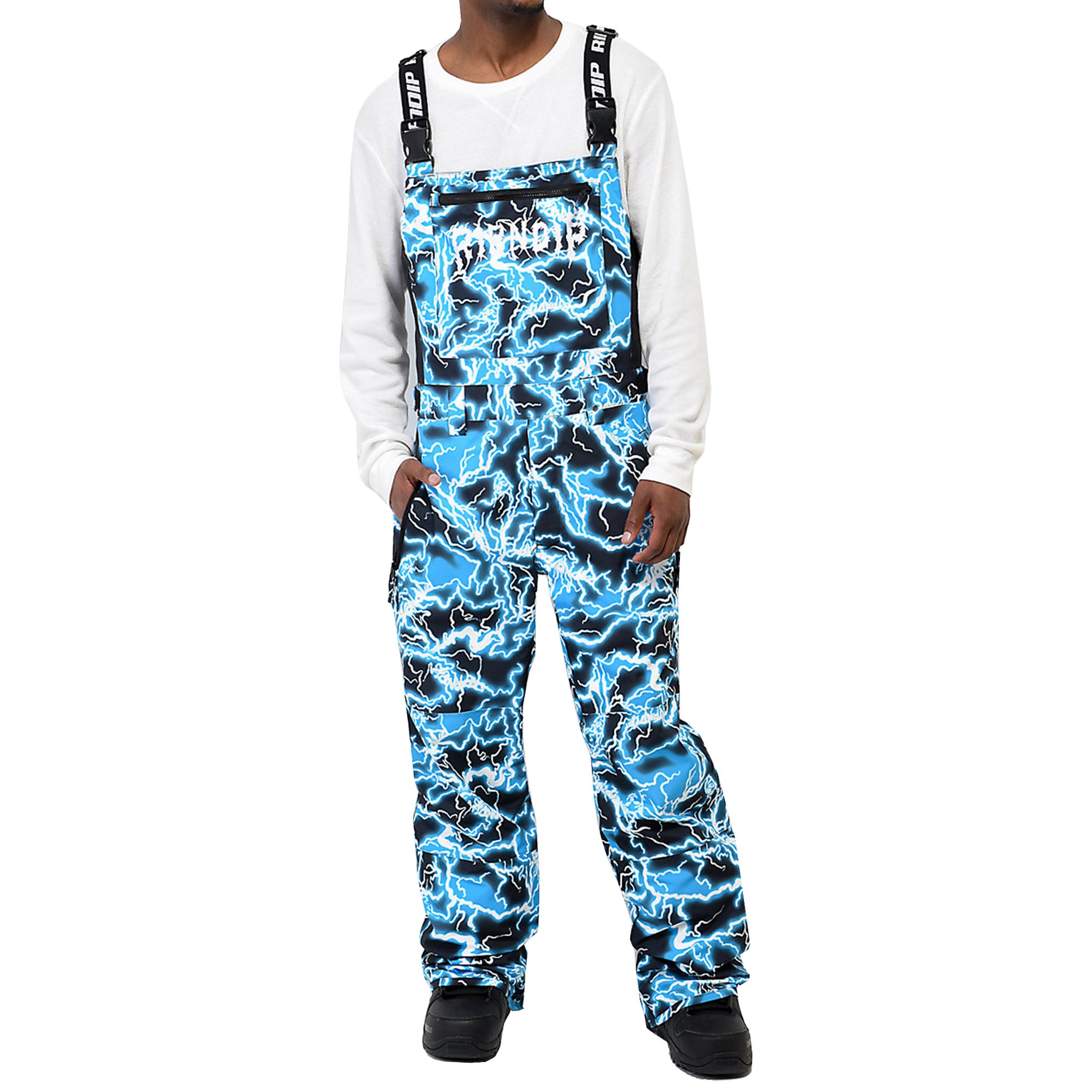 RIPNDIP Nikola Snowboard Bib Pants (Black / Blue)