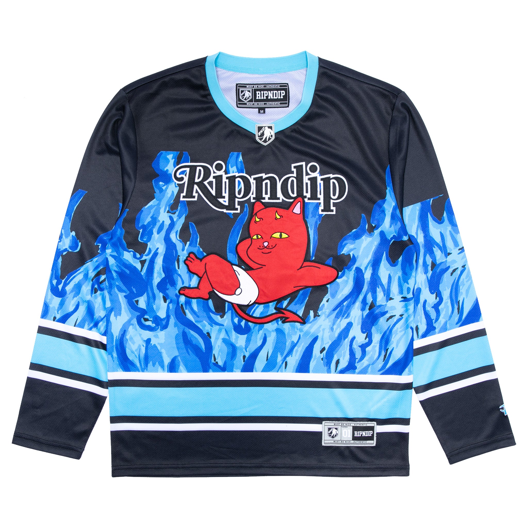 RIPNDIP Devil Baby Black & Blue Hockey Jersey