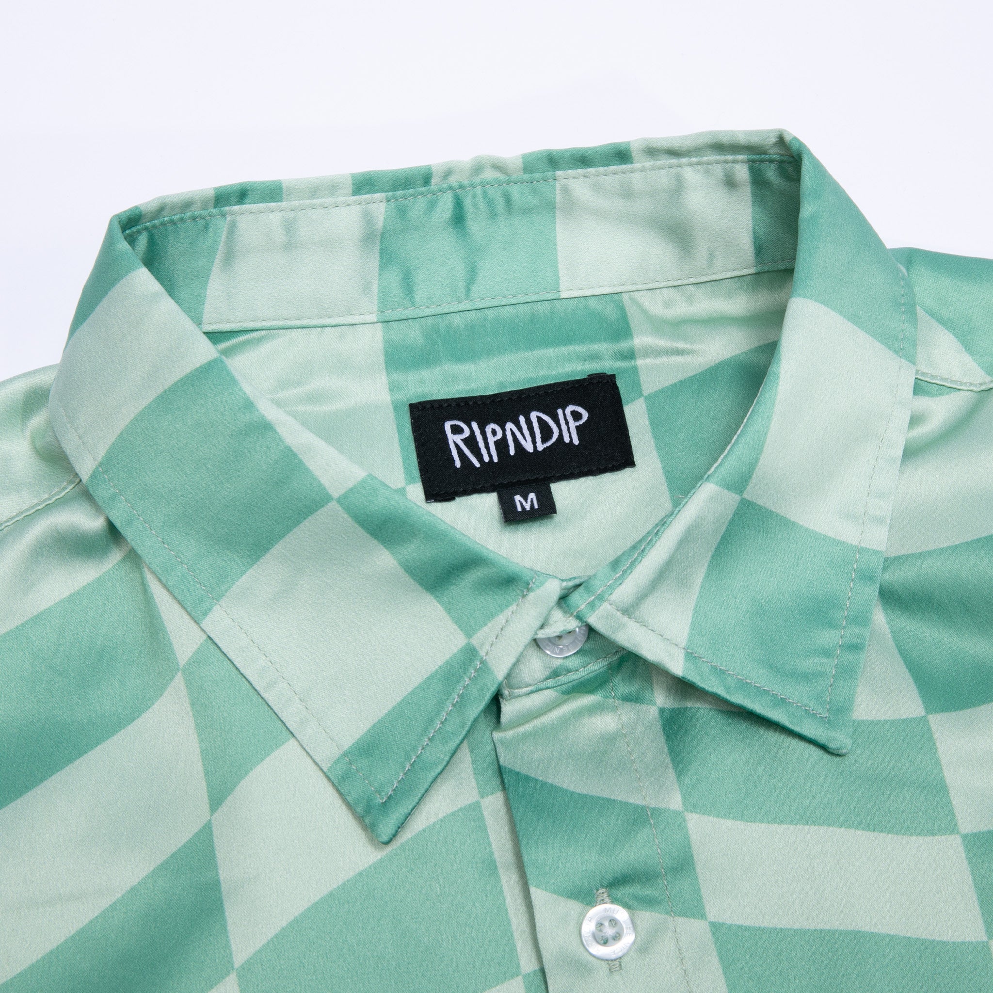 RIPNDIP Checked Short Sleeve Button Up (Olive/Pine)