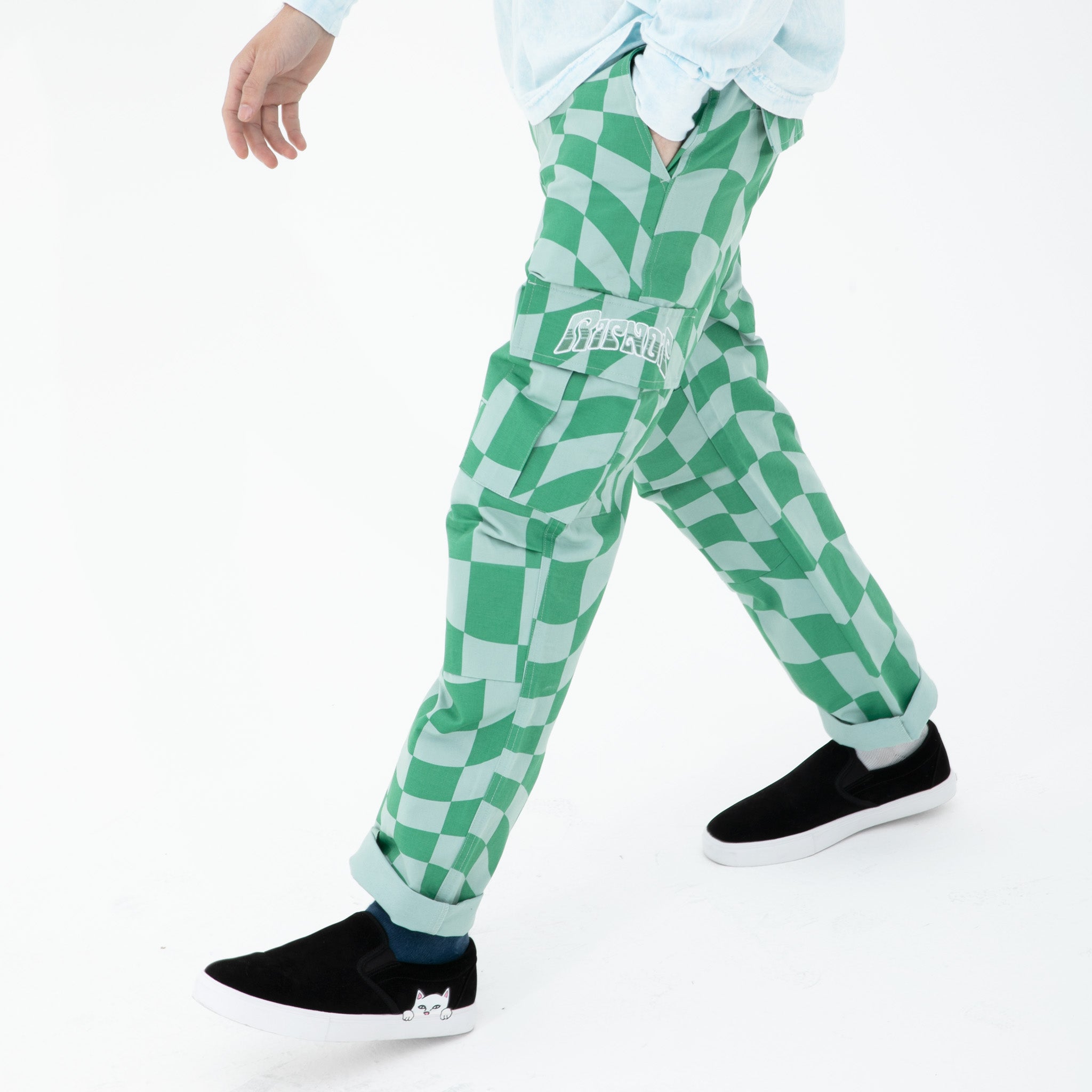 RIPNDIP Checked Cargo Pants (Olive/Pine)