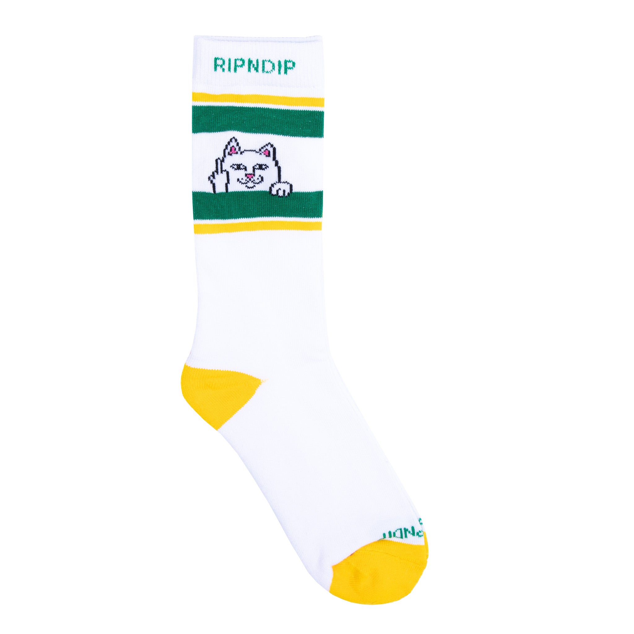 RipNDip Peeking Nermal Socks (White/Green)