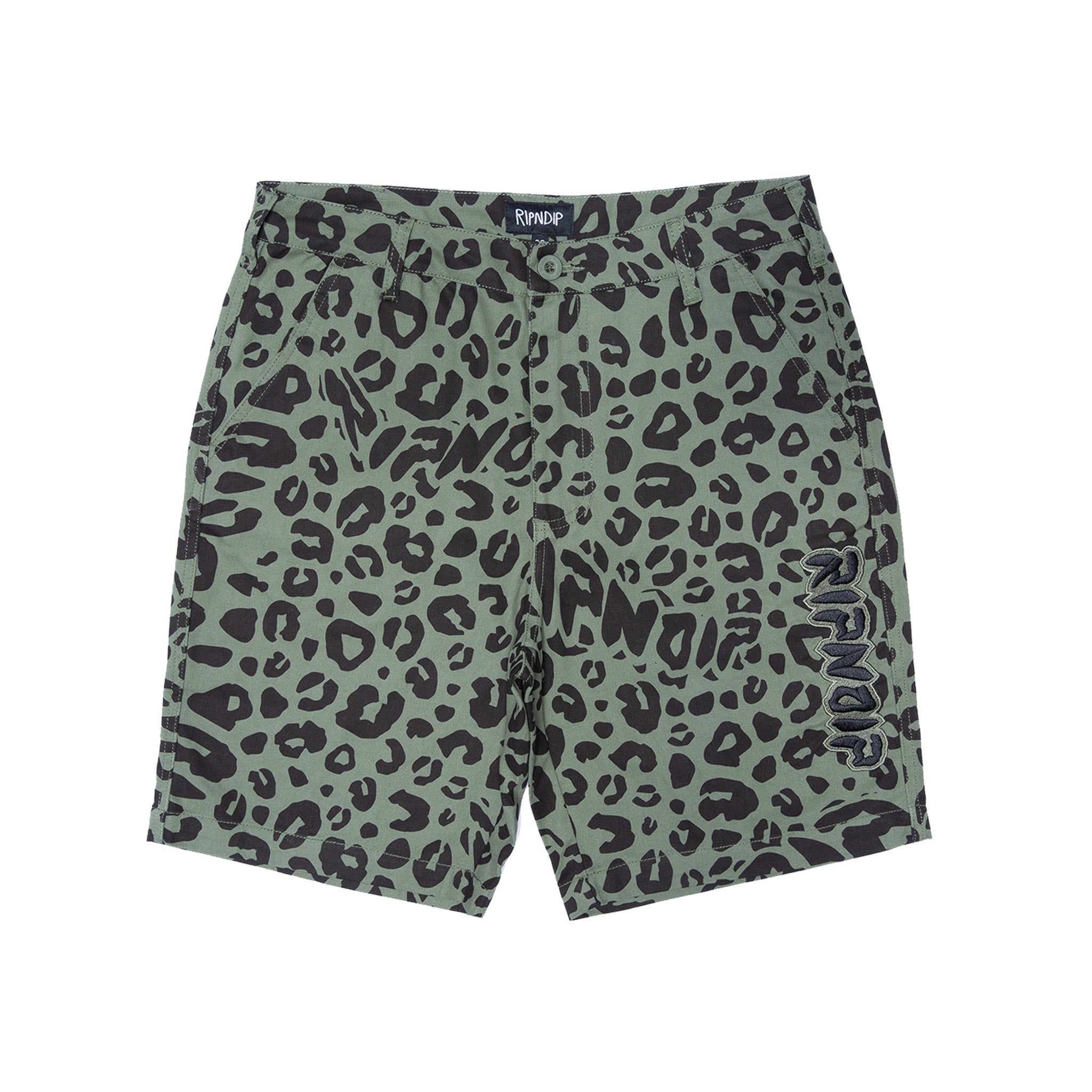 RIPNDIP Spotted Cotton Twill Shorts (Olive)