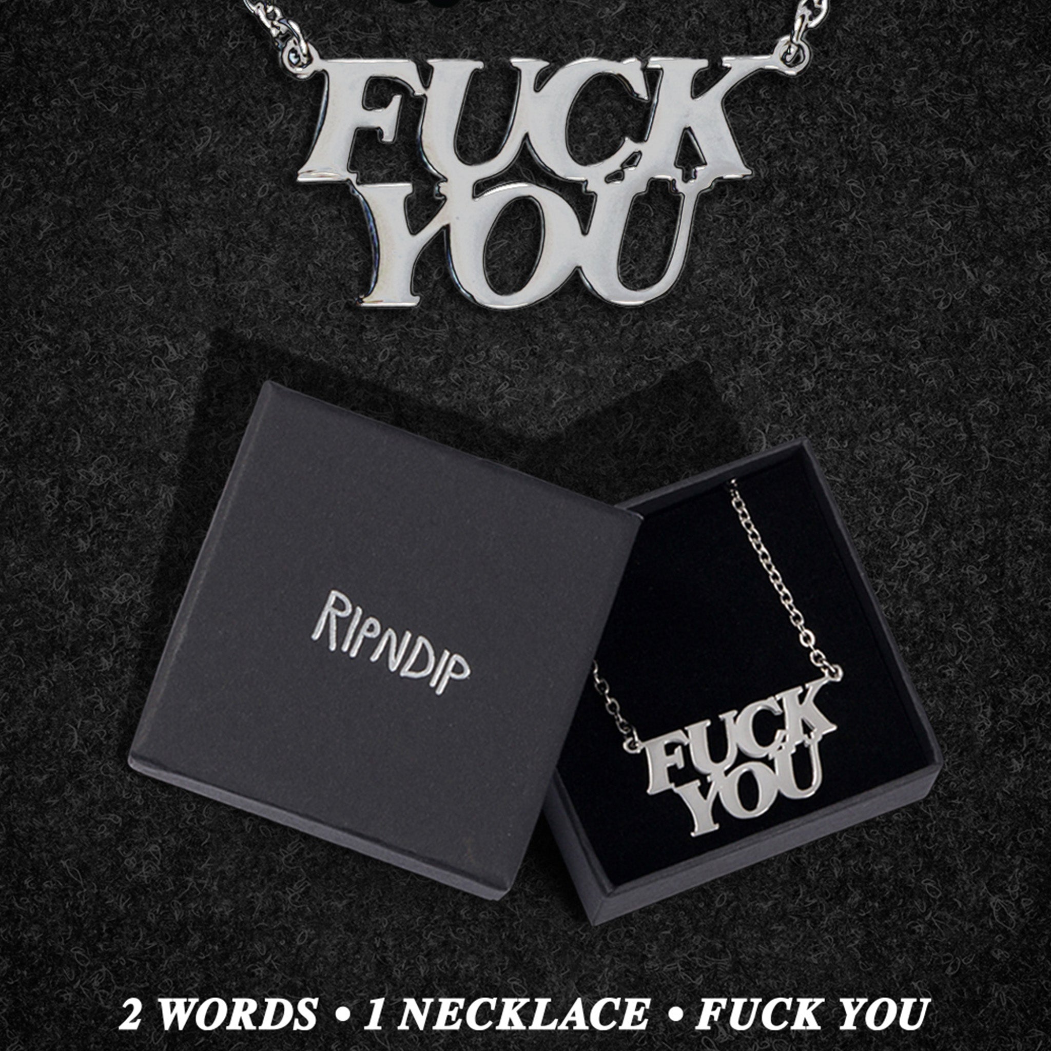 RipNDip Fuckin Fuck Pendant Necklace (Silver)