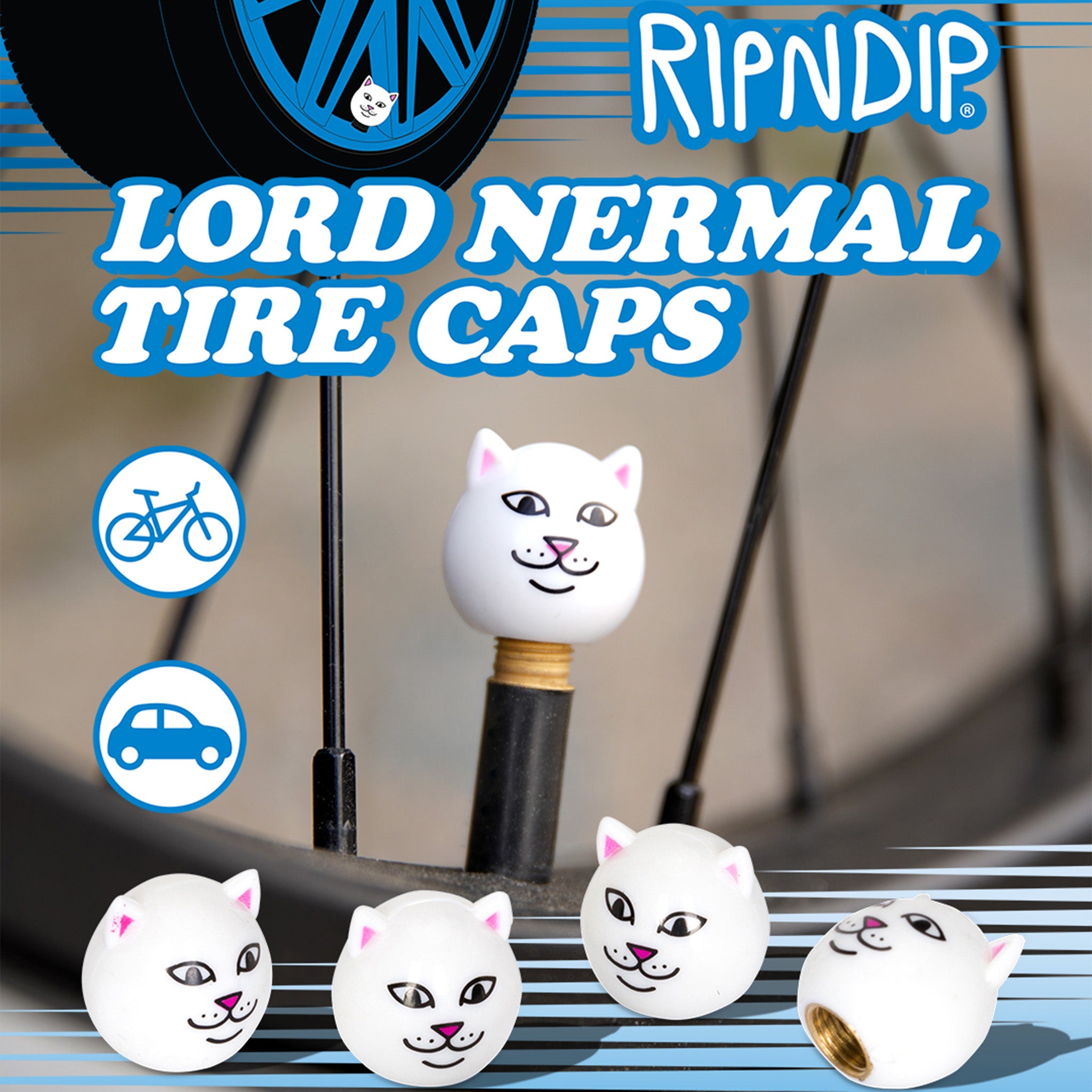 RipNDip Lord Nermal Tire Caps (White)