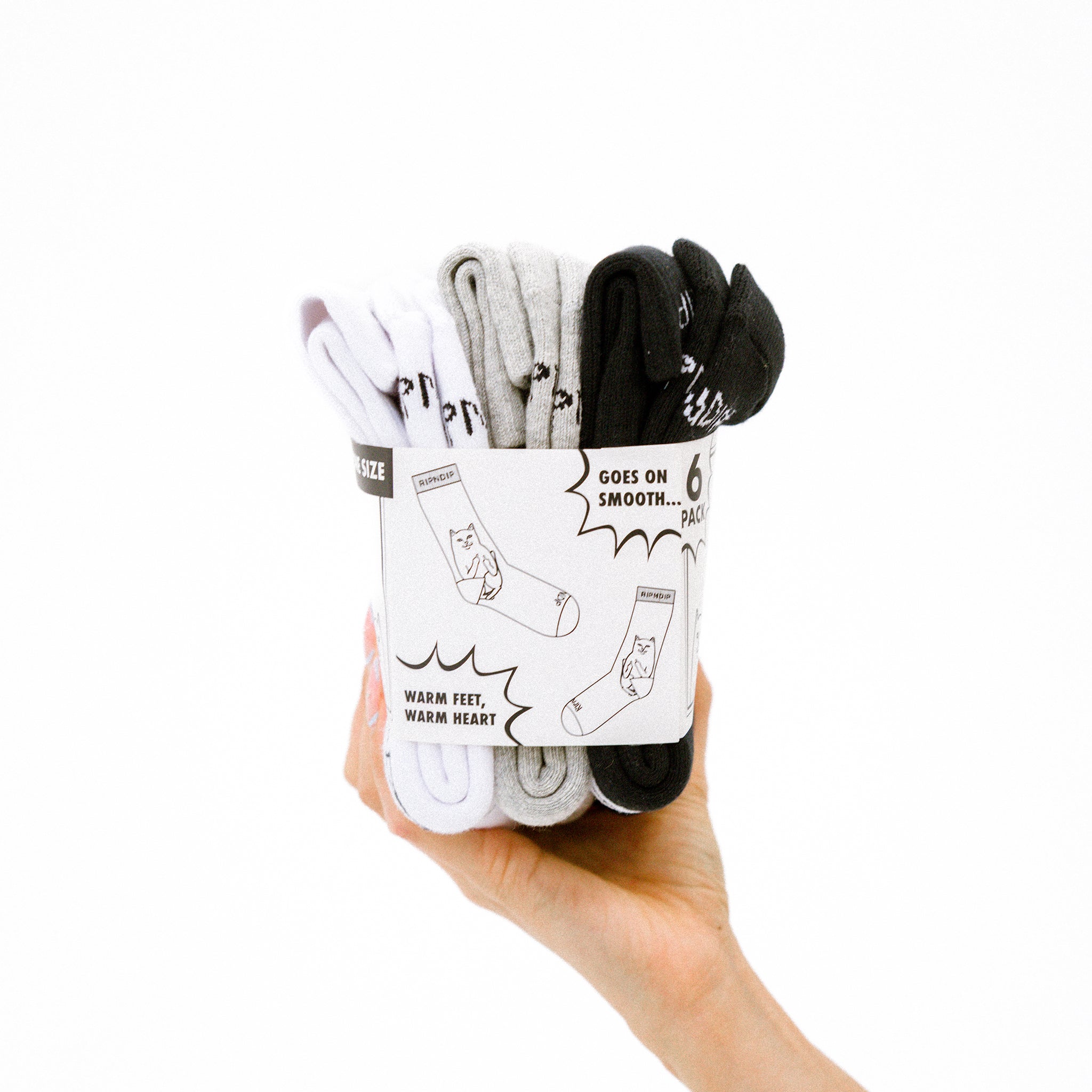 RIPNDIP Lord Nermal Socks 6 Pack (Multi)