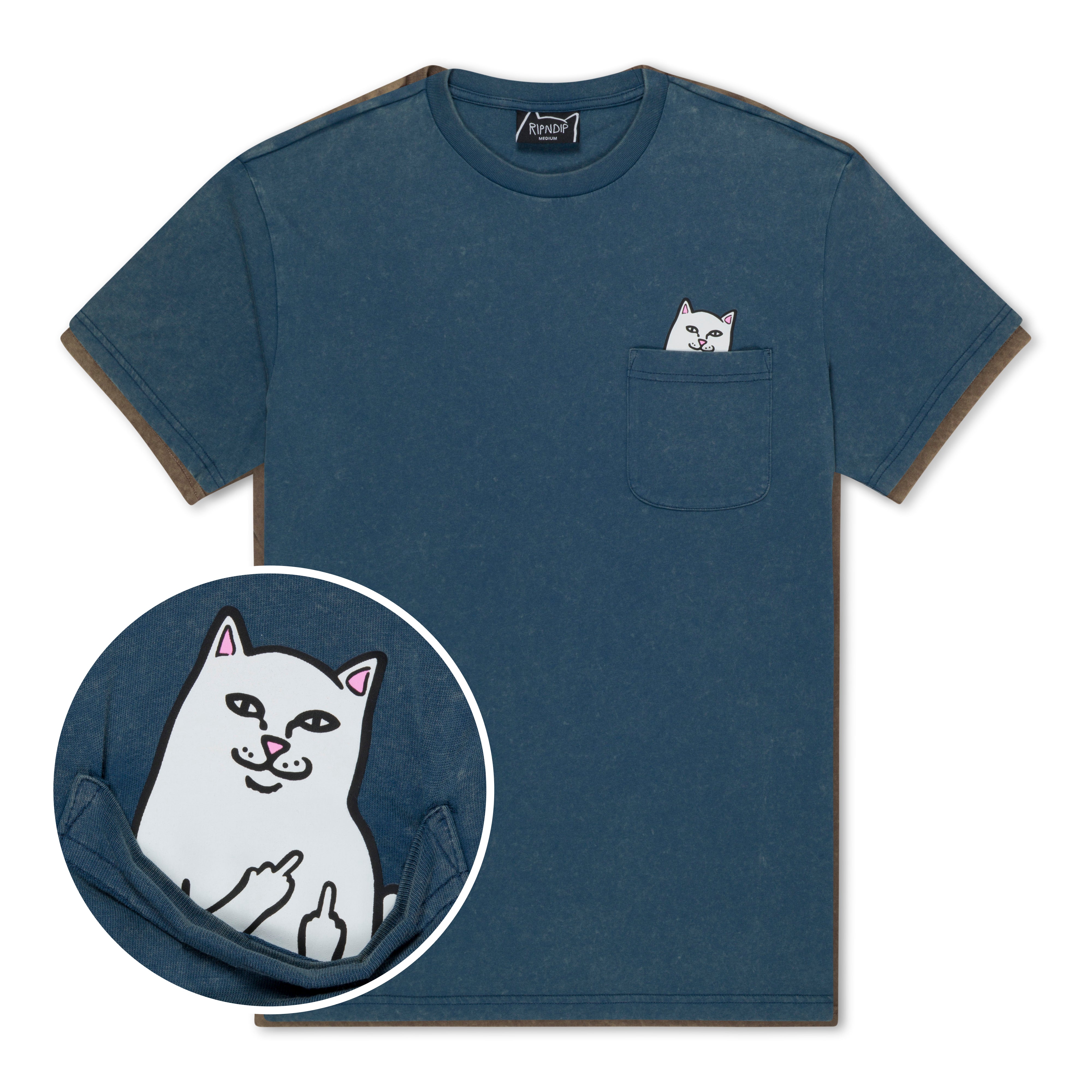 RIPNDIP Lord Nermal Pocket Tee (Dark Slate Vintage Wash)