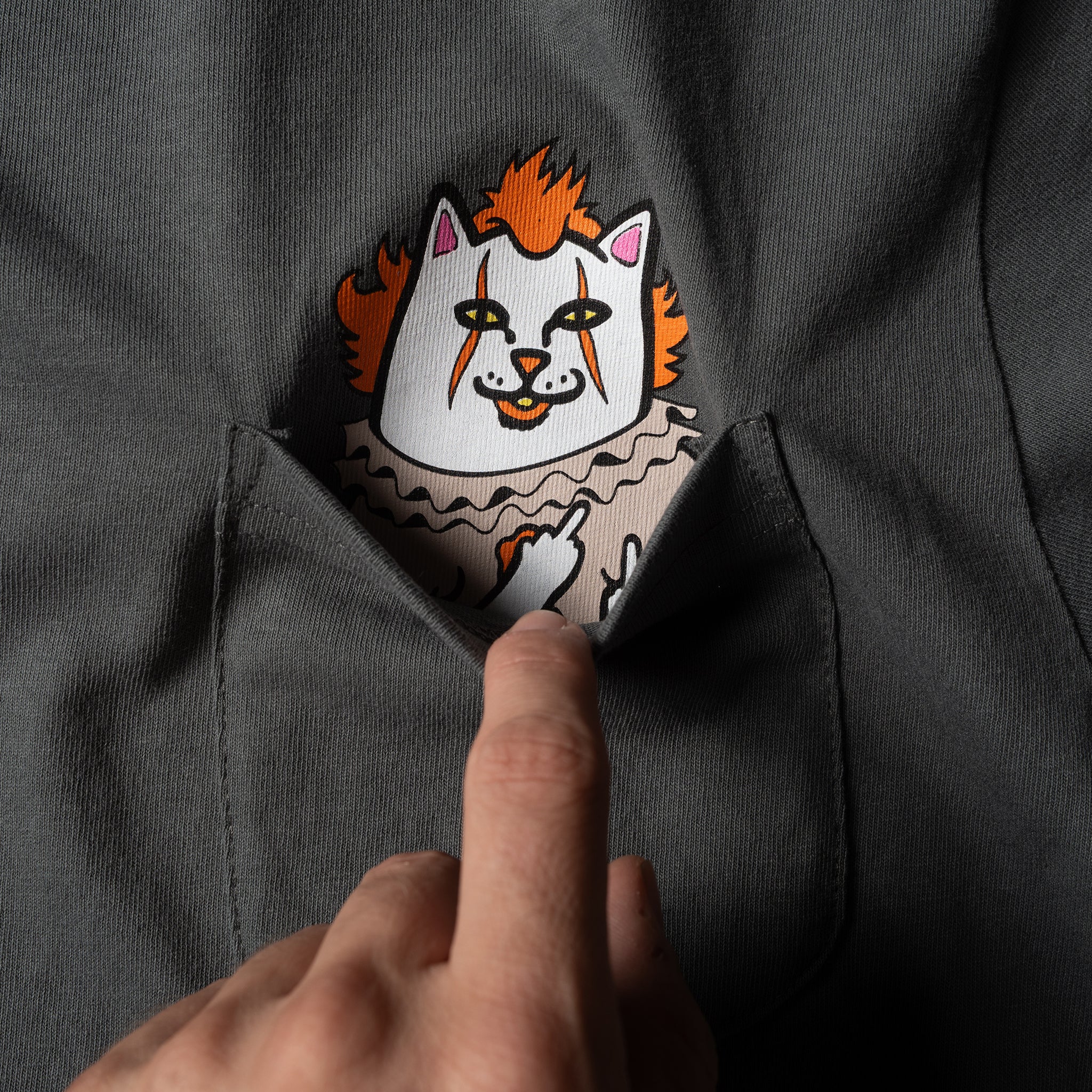 RIPNDIP It's Nerm Lord Nermal Pocket Tee (Charcoal)
