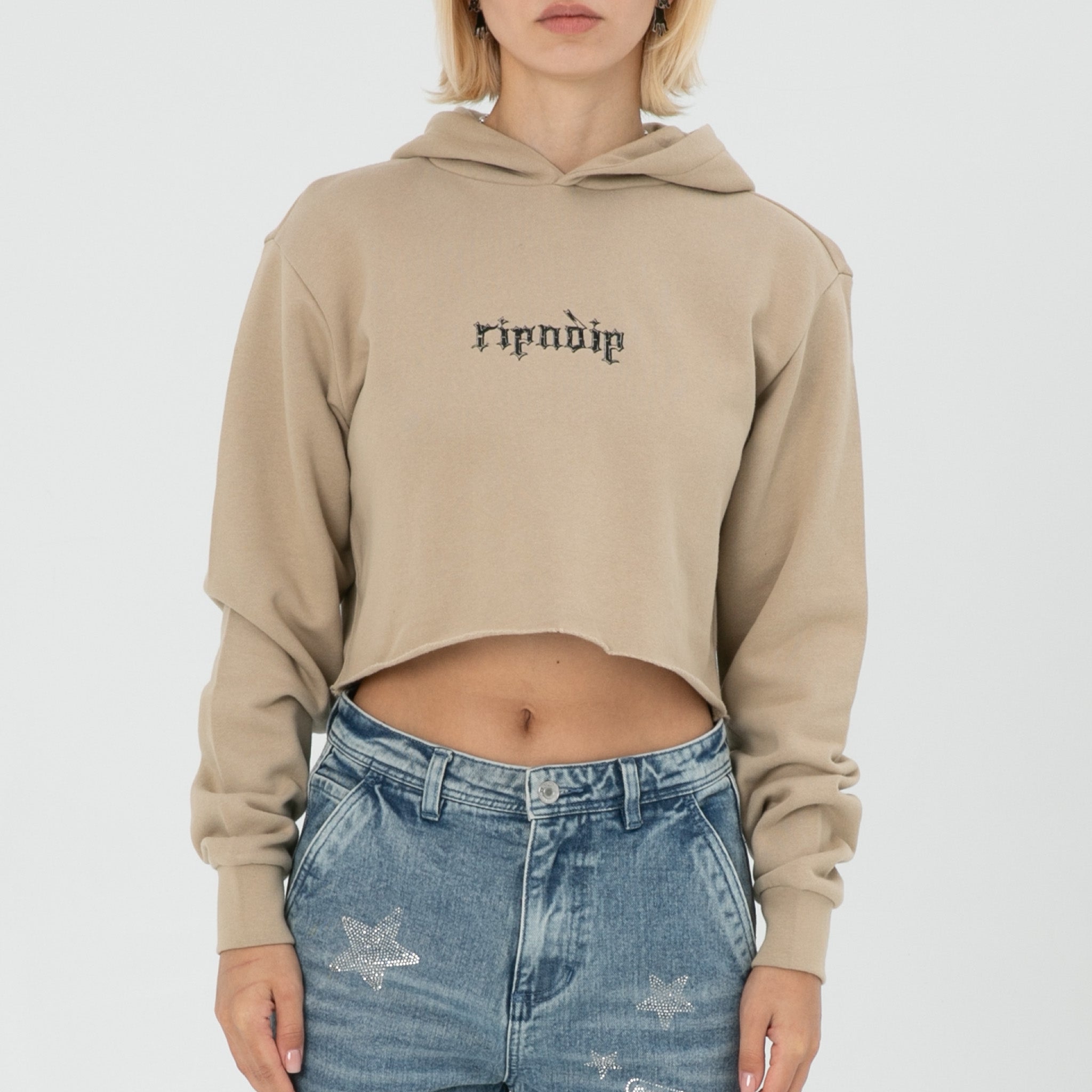 RIPNDIP Los Feliz Cropped Hoodie (Sand)