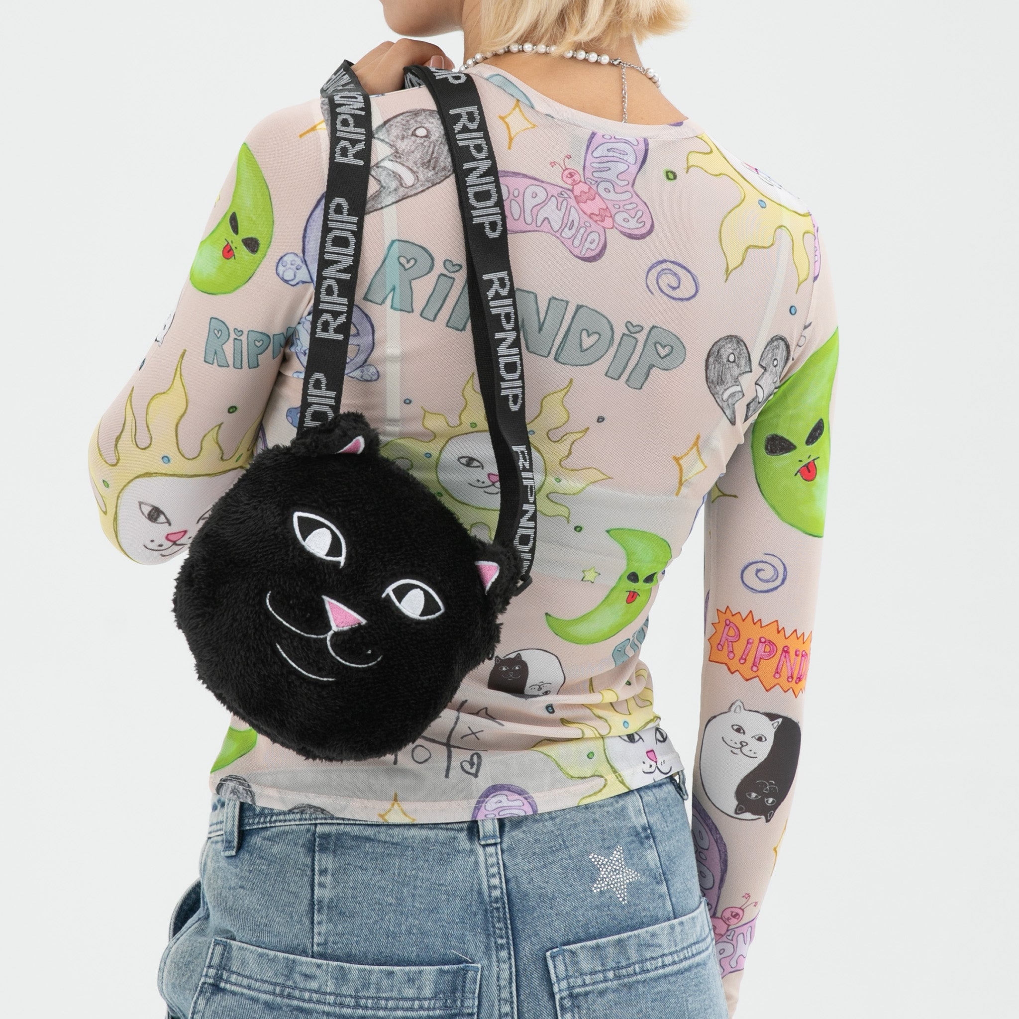 RIPNDIP Lord Jermal Sherpa Crossbody Bag (Black)