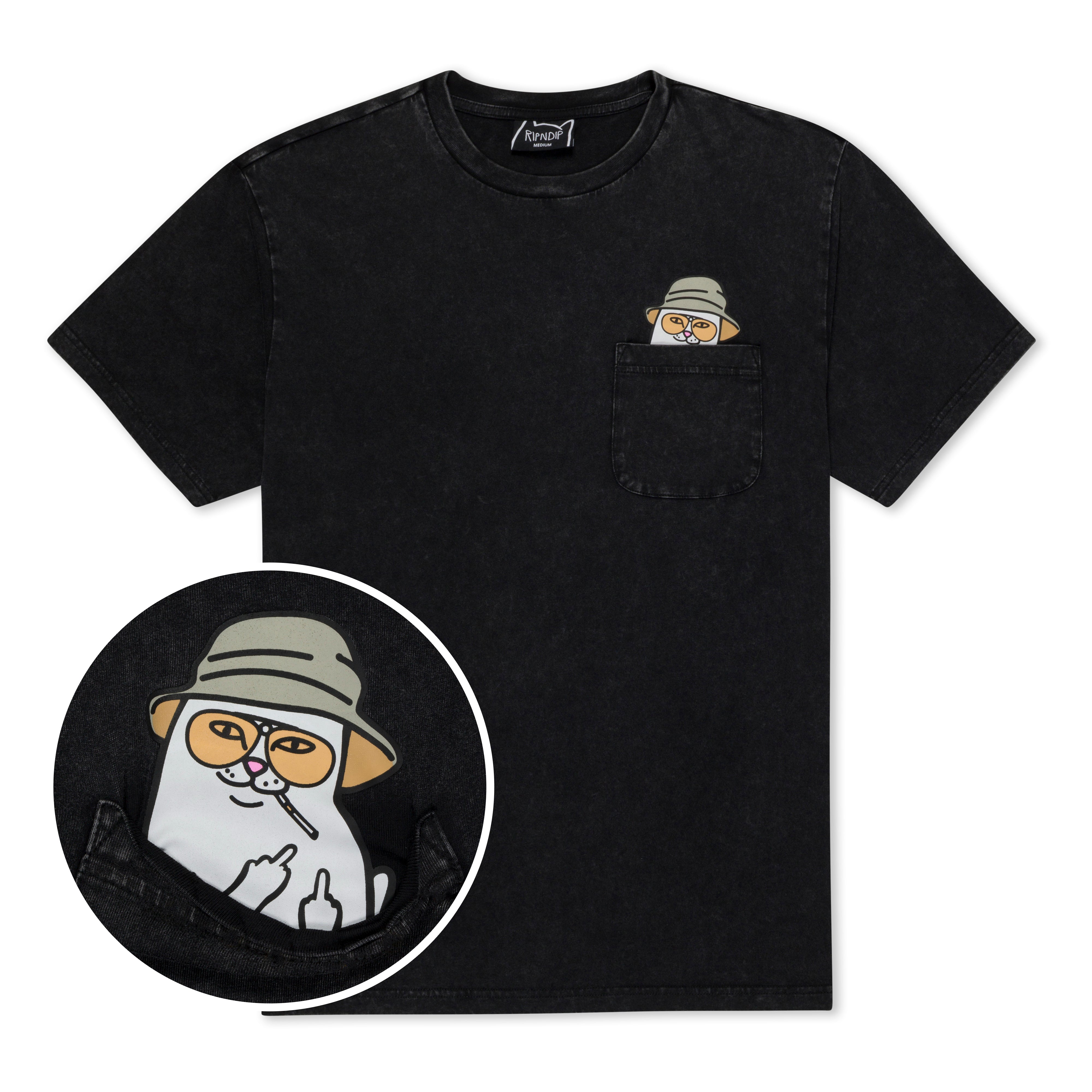 RIPNDIP Nermal S Thompson Pocket Tee (Black Mineral Wash)