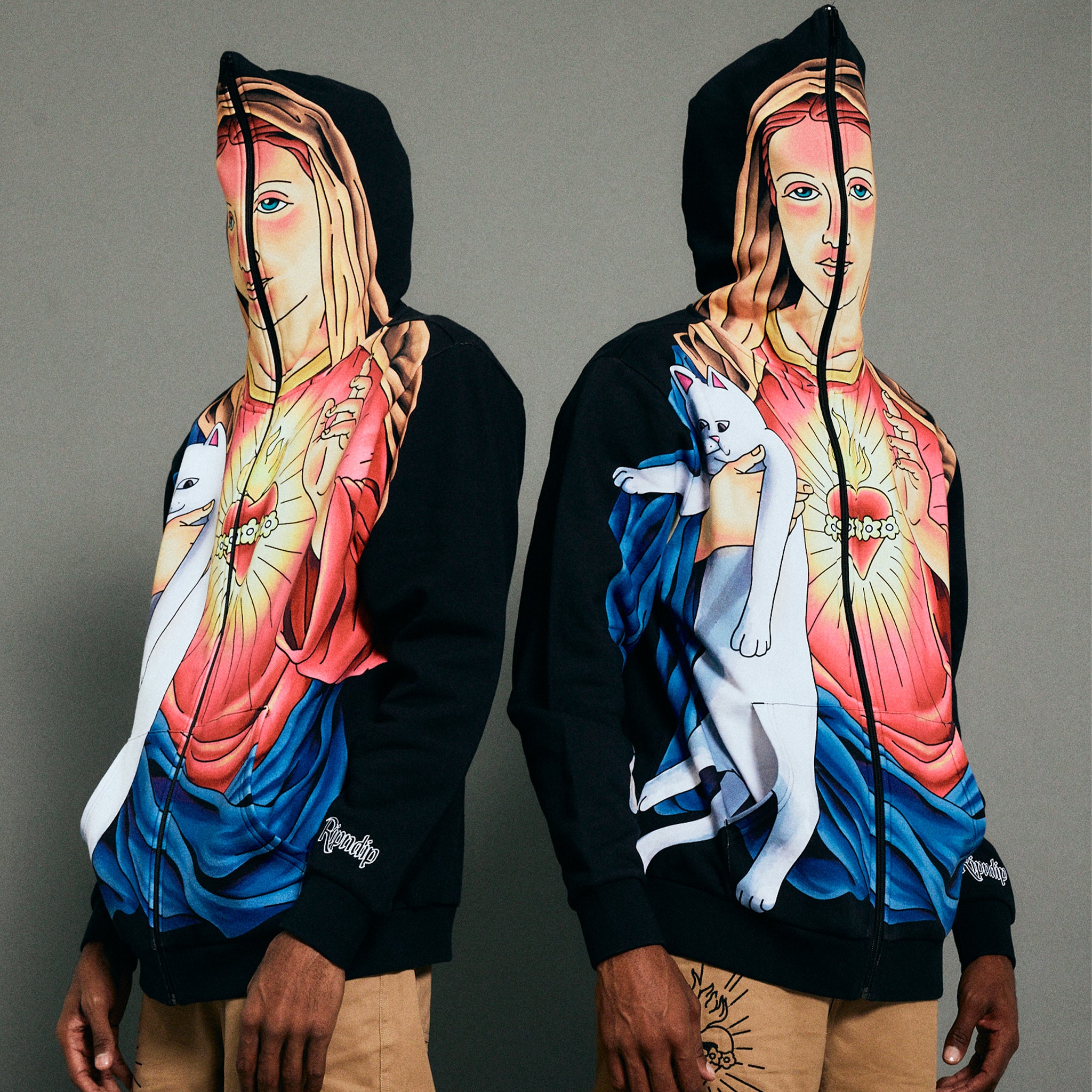RIPNDIP Mother Mary Full Zip Hoodie (Black)