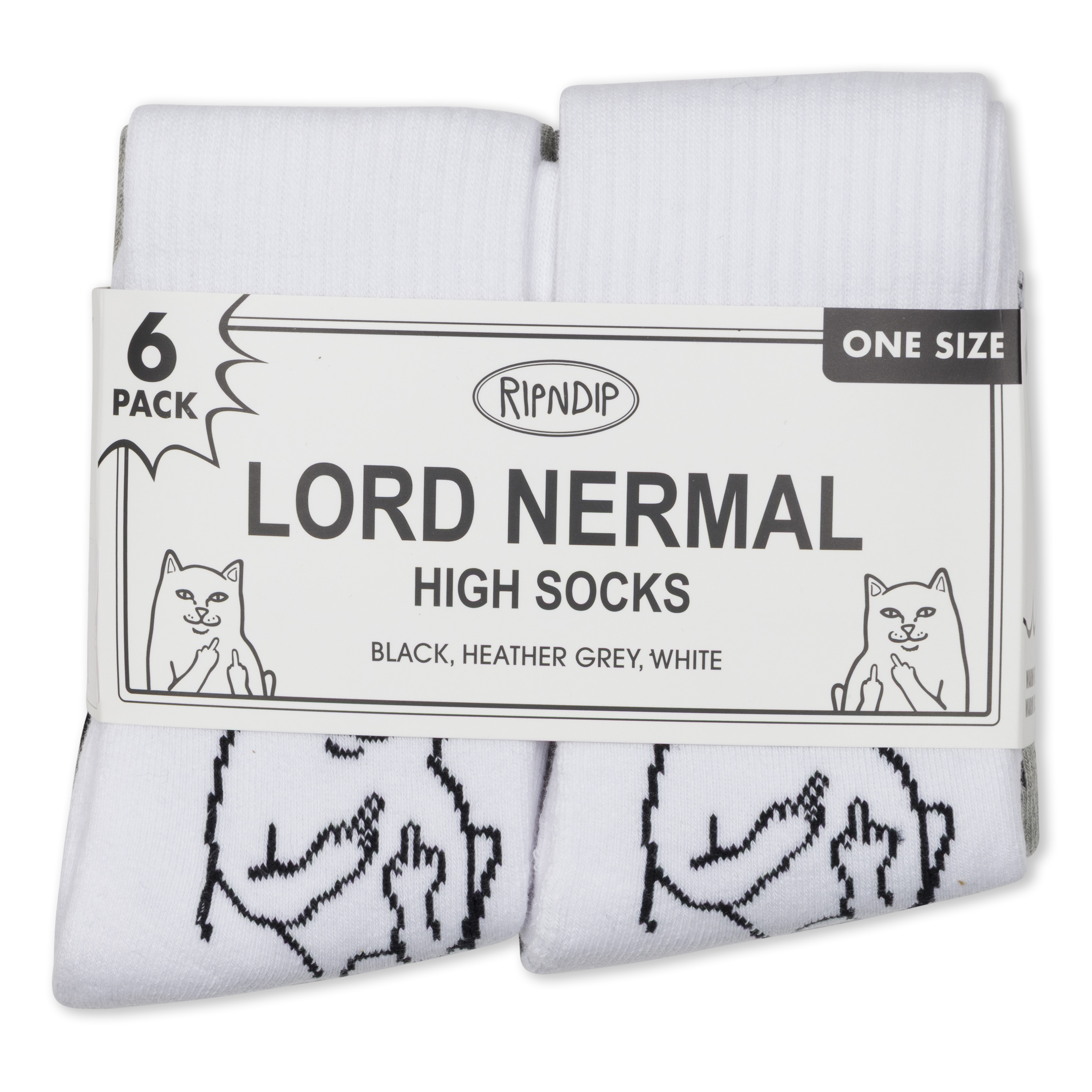 RIPNDIP Lord Nermal Socks 6 Pack (Multi)