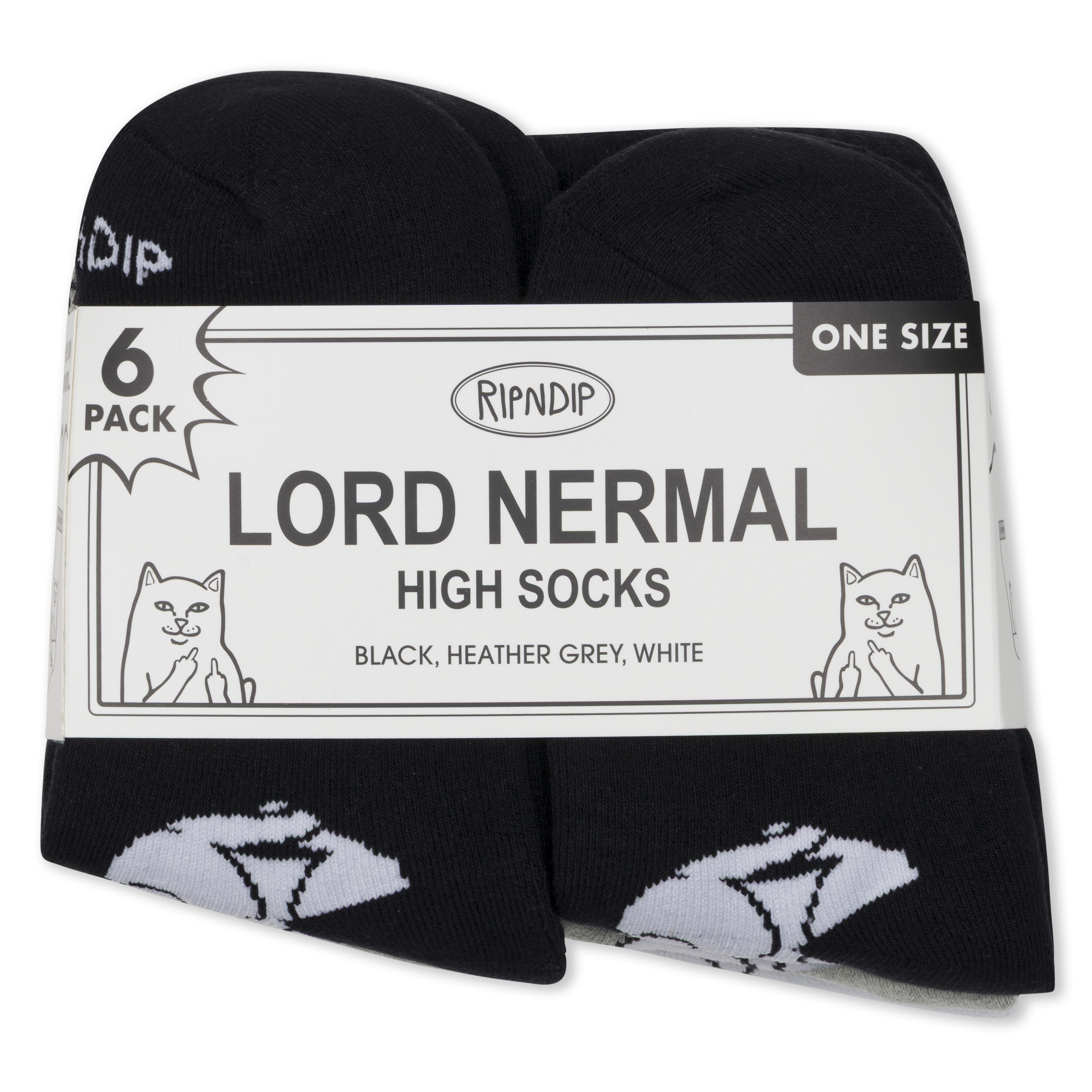 RIPNDIP Lord Nermal Socks 6 Pack (Multi)