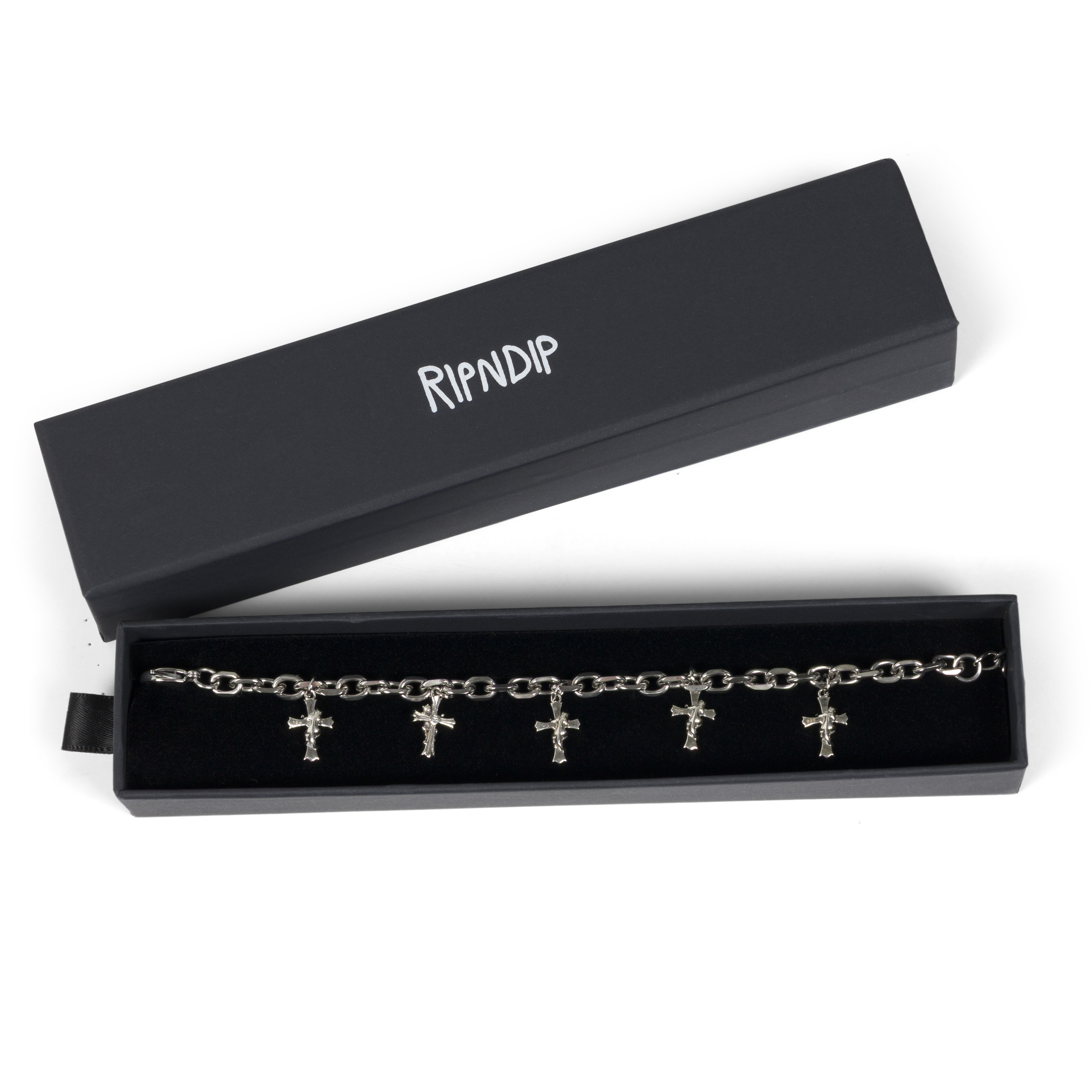 RIPNDIP Charm Cross Bracelet (Silver)