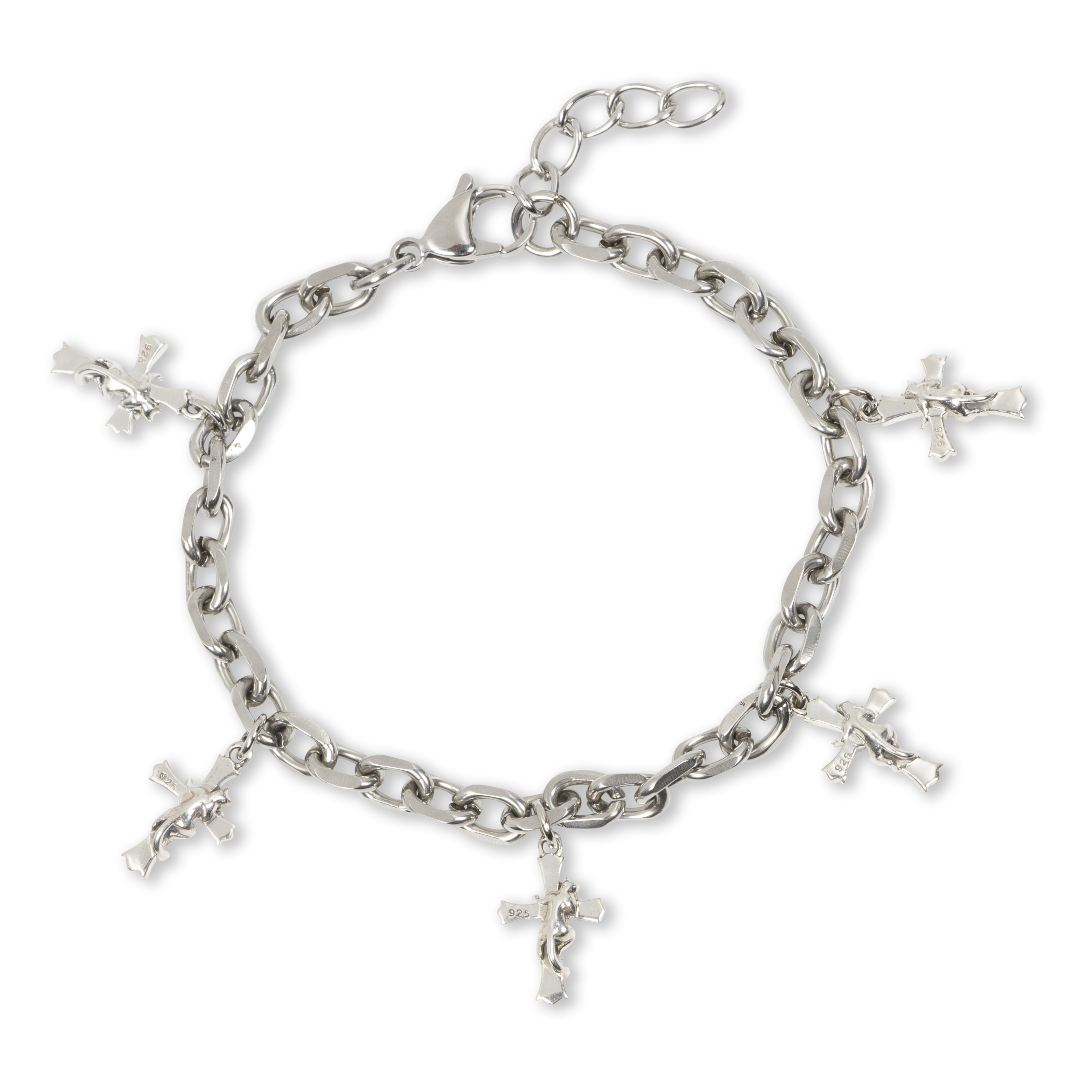 RIPNDIP Charm Cross Bracelet (Silver)