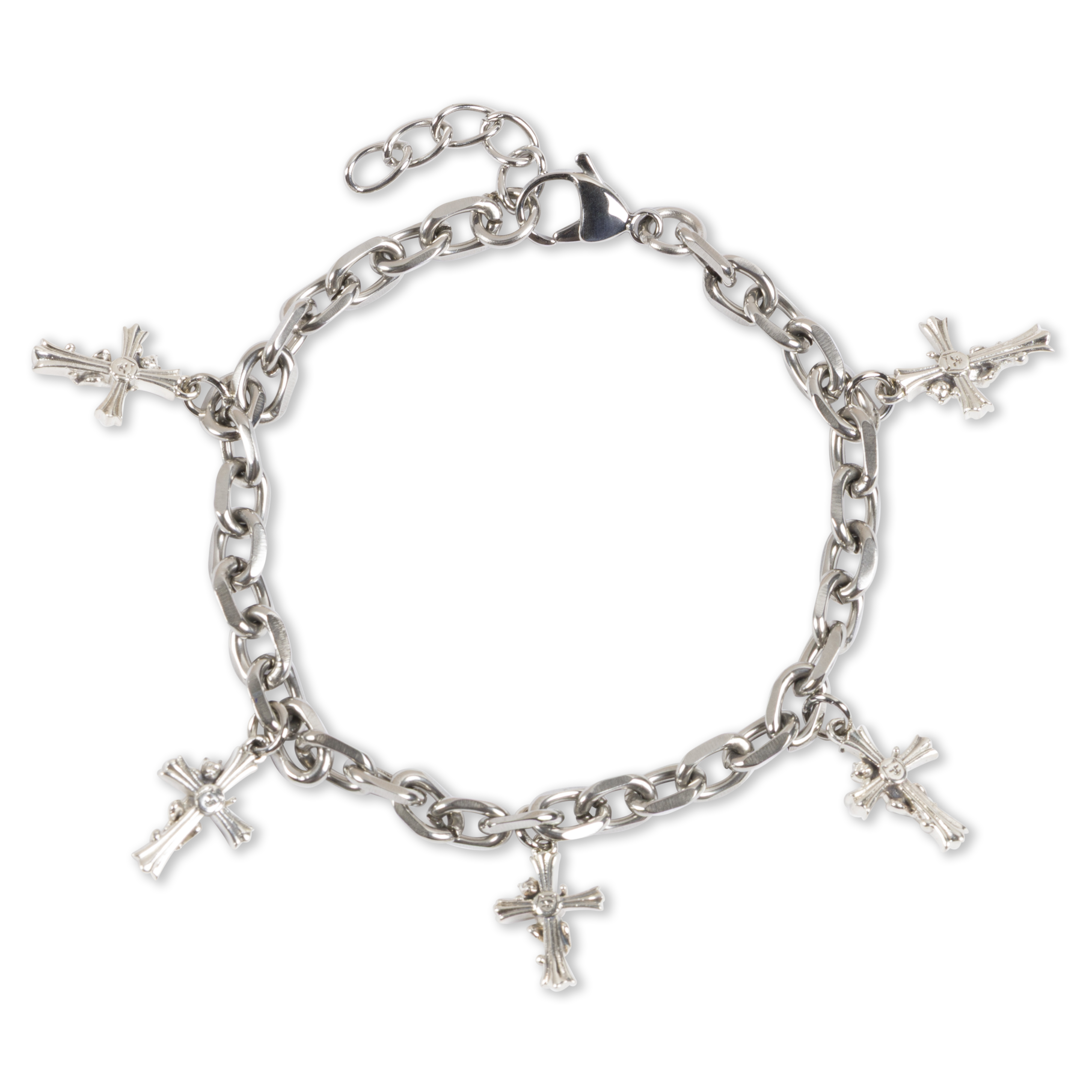 RIPNDIP Charm Cross Bracelet (Silver)