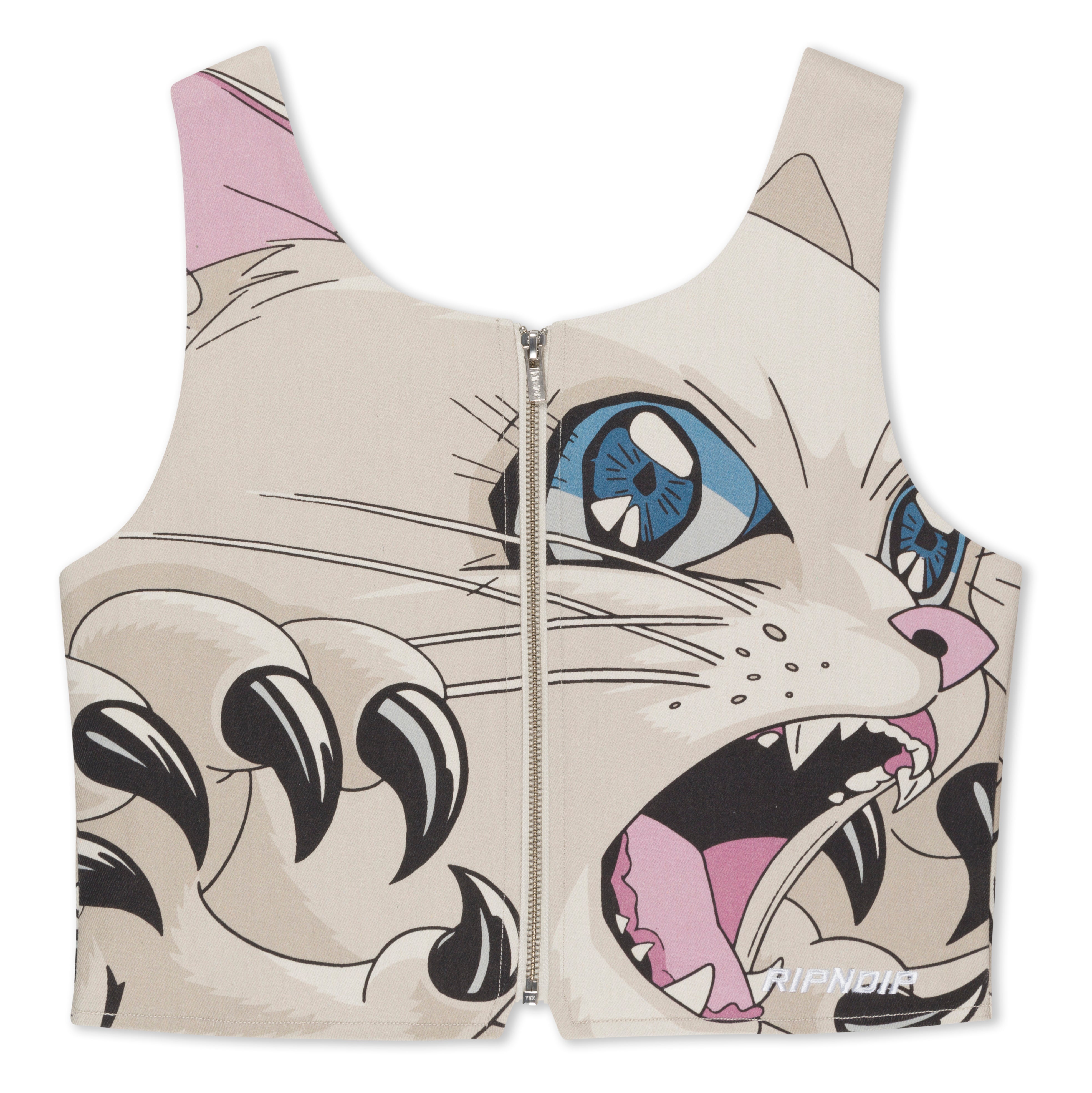 RIPNDIP Metal Claw Corset Top (Bone)