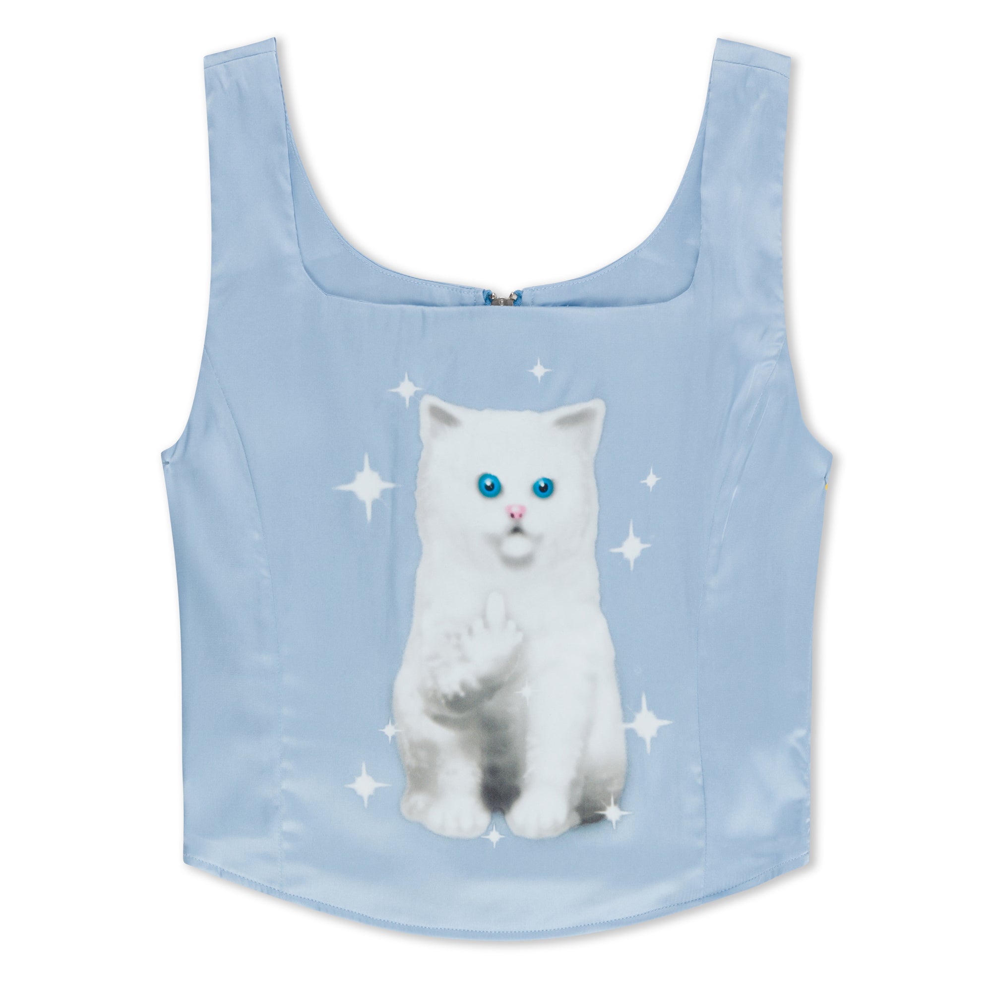 RIPNDIP Sprinkles Satin Corset Top (Light Blue)