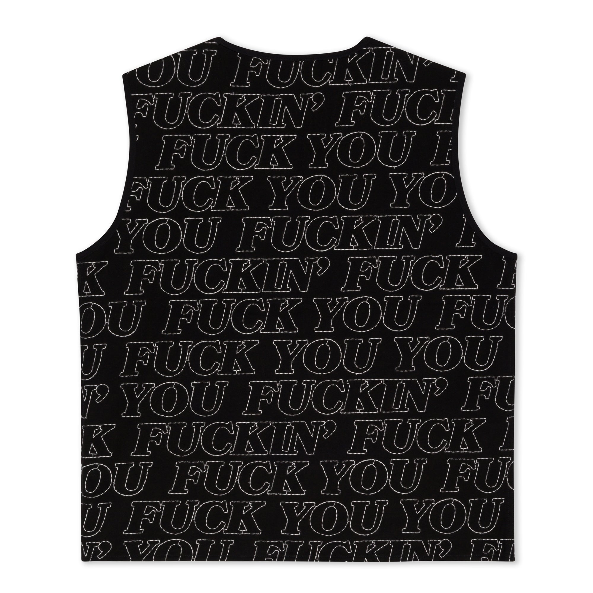 Fuckin Fuck Quilted Vest (Black)