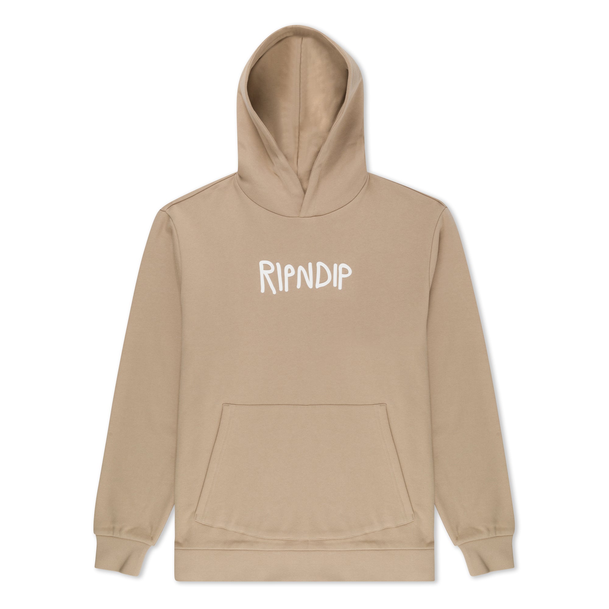 Ripndip Rubber Logo Hoodie (Sand) – RIPNDIP