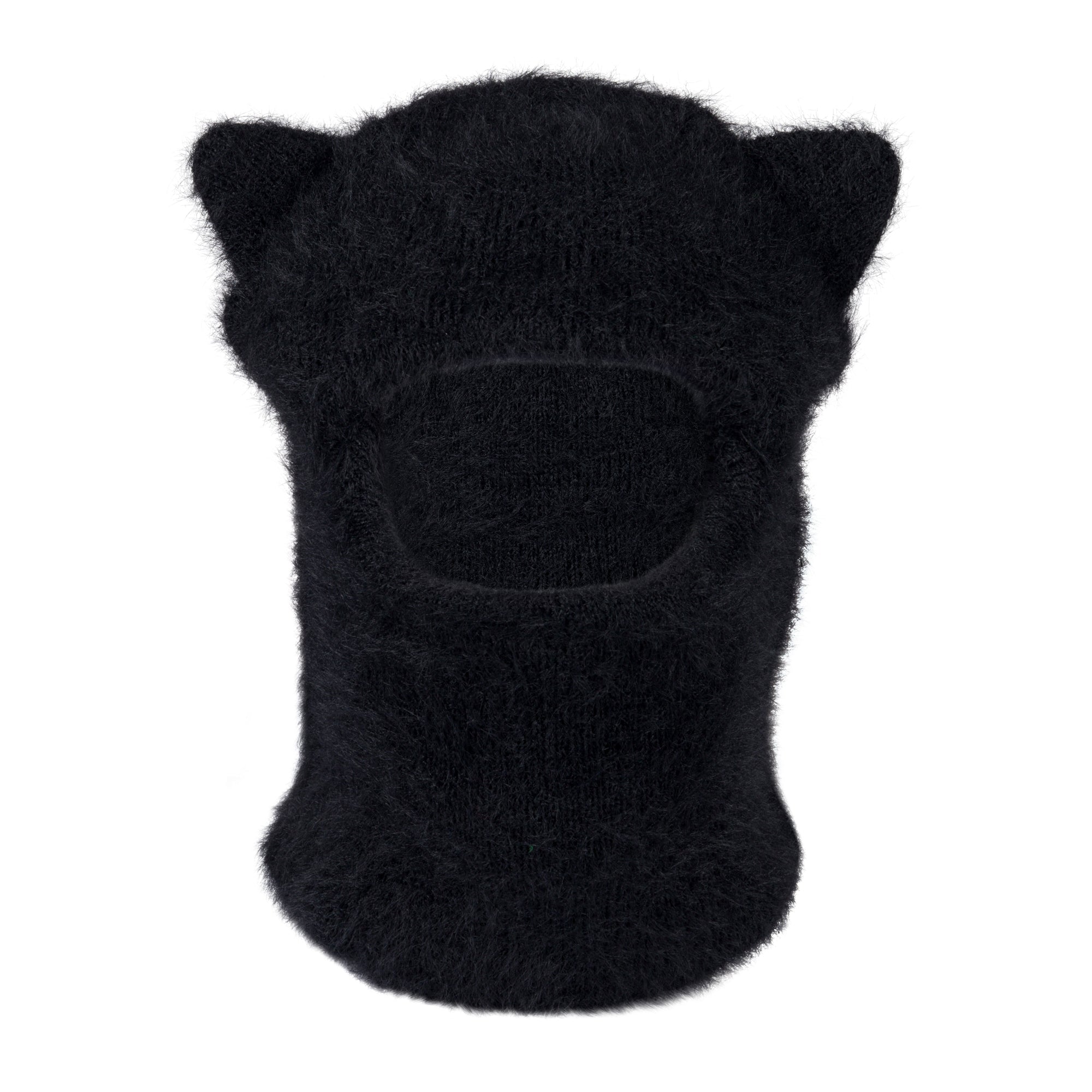 RIPNDIP Kitty Ears Faux Mohair Balaclava (Black)