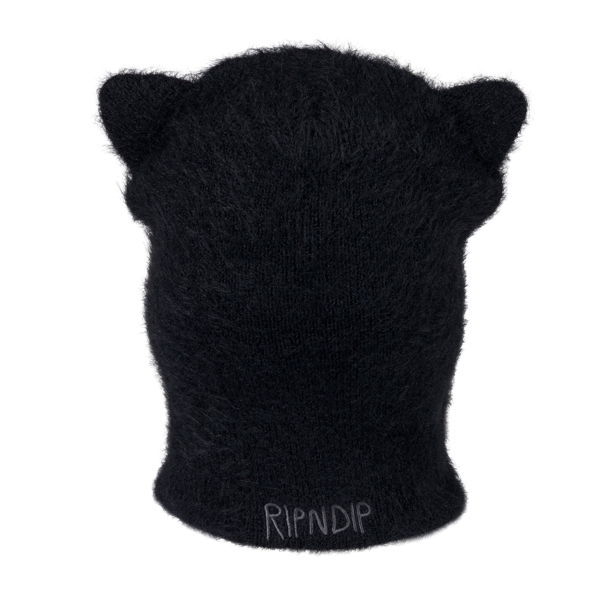 RIPNDIP Kitty Ears Faux Mohair Balaclava (Black)